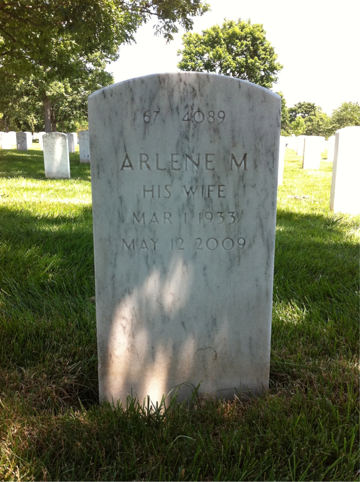 Back of headstone — George Miller