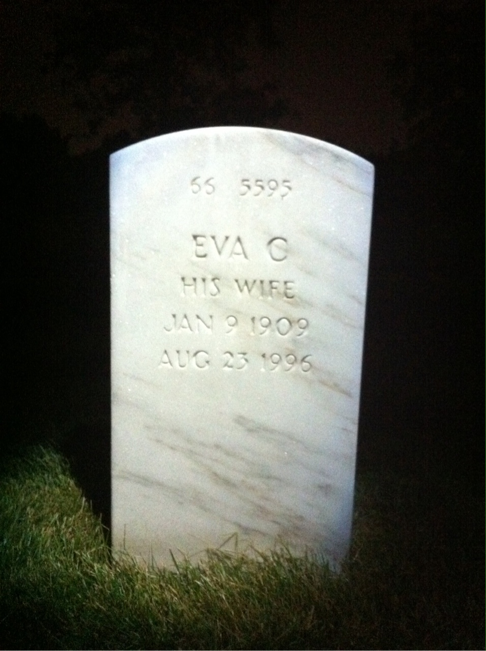 Back of headstone — David Allingham