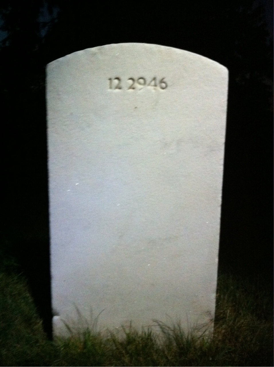Back of headstone — William Burt Hamilton
