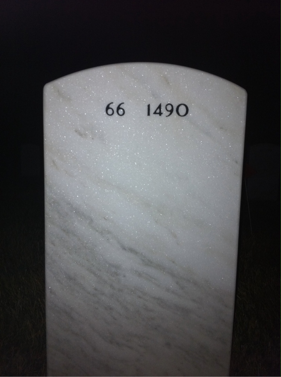 Back of headstone — Brody Prieto