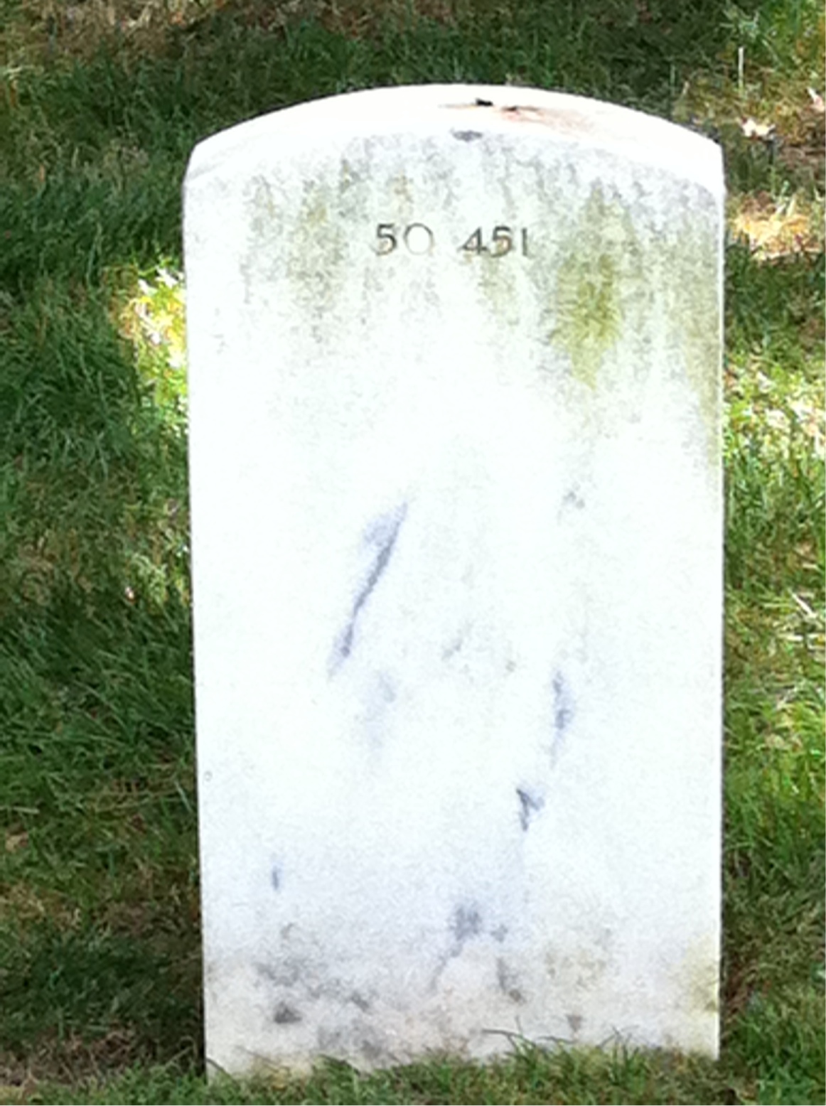 Back of headstone — Frank Archer