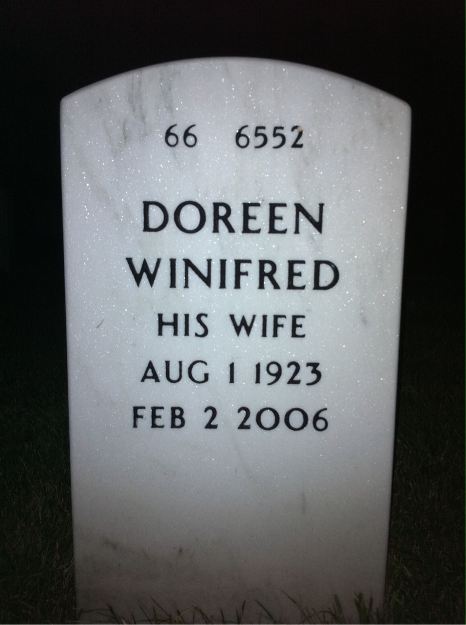 Back of headstone — Gayle May
