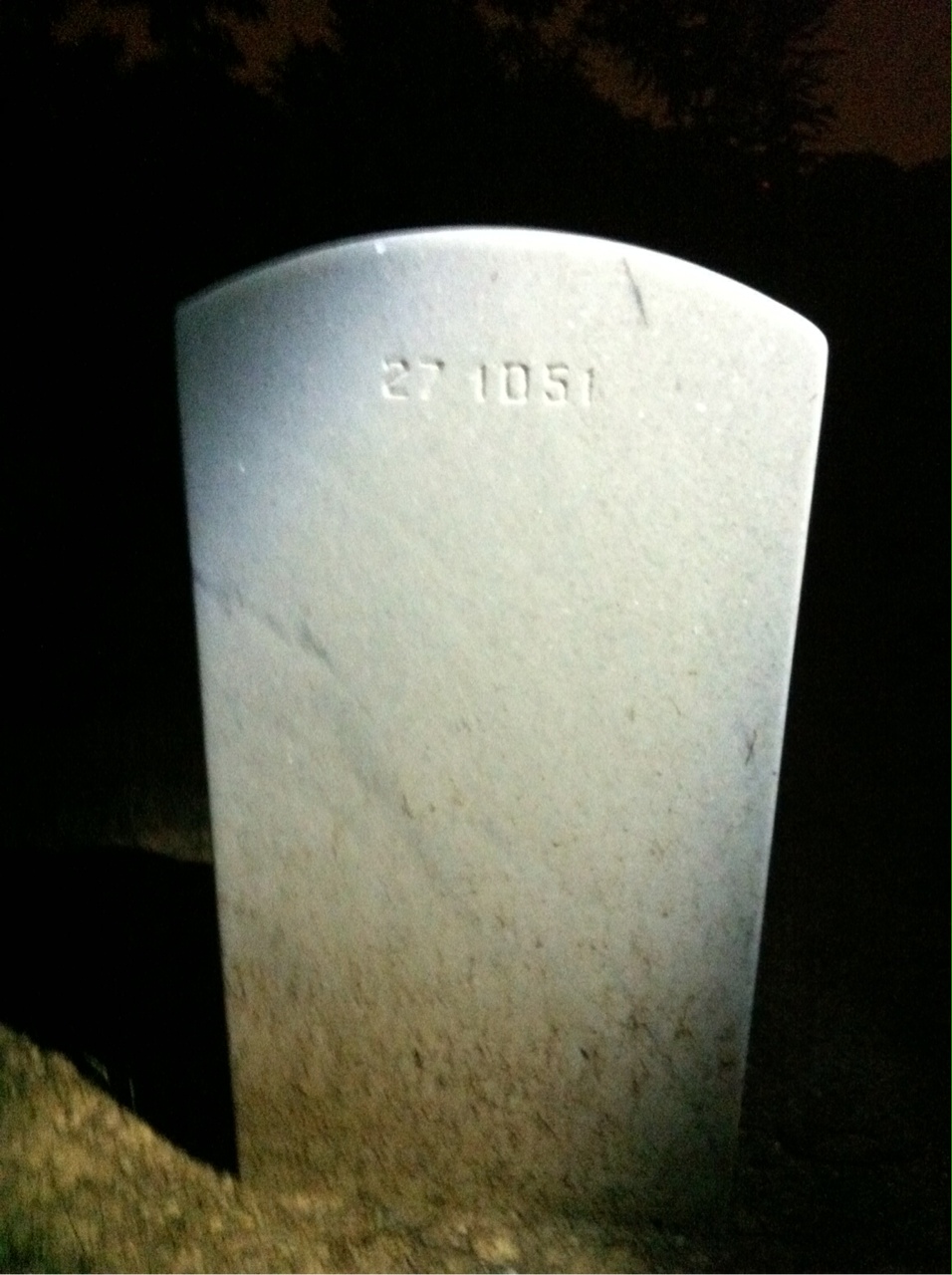 Back of headstone — Andrew Babbitt