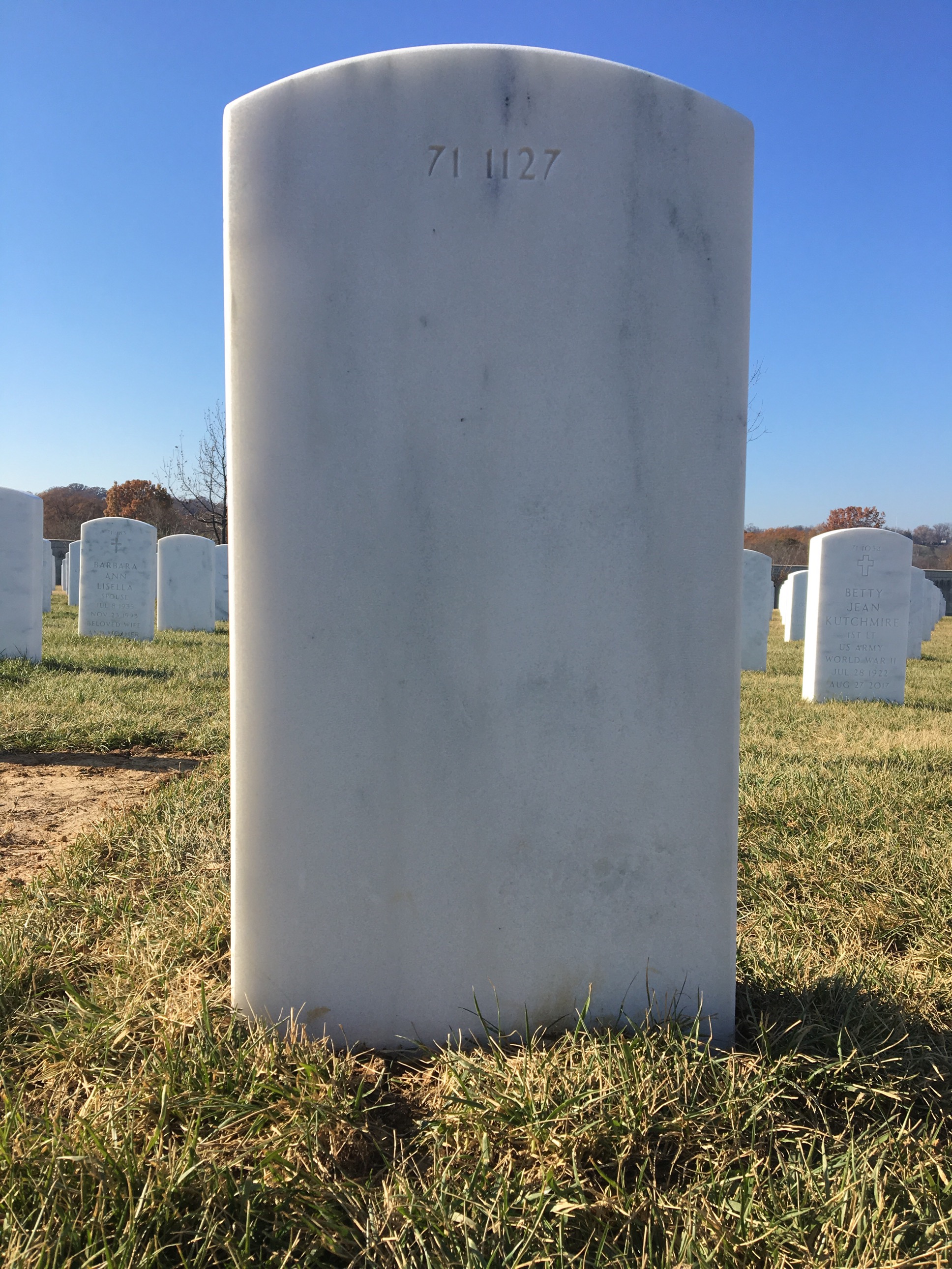 Back of headstone — Justin Daniel Walters
