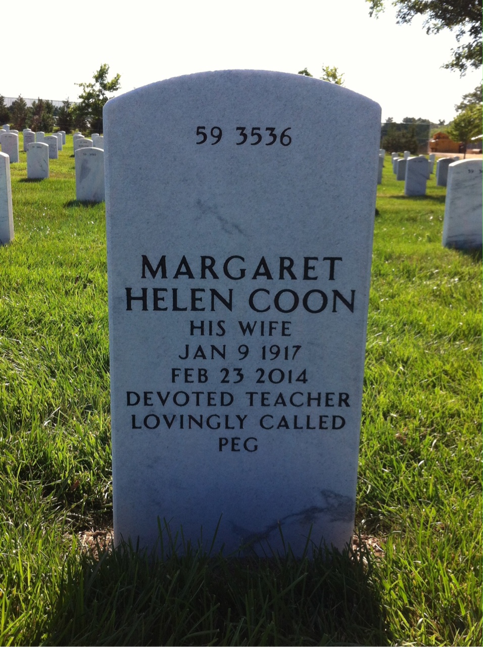 Back of headstone — James Cockrell