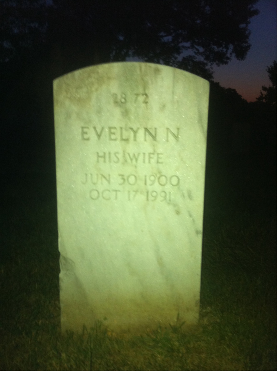 Back of headstone — James Breen