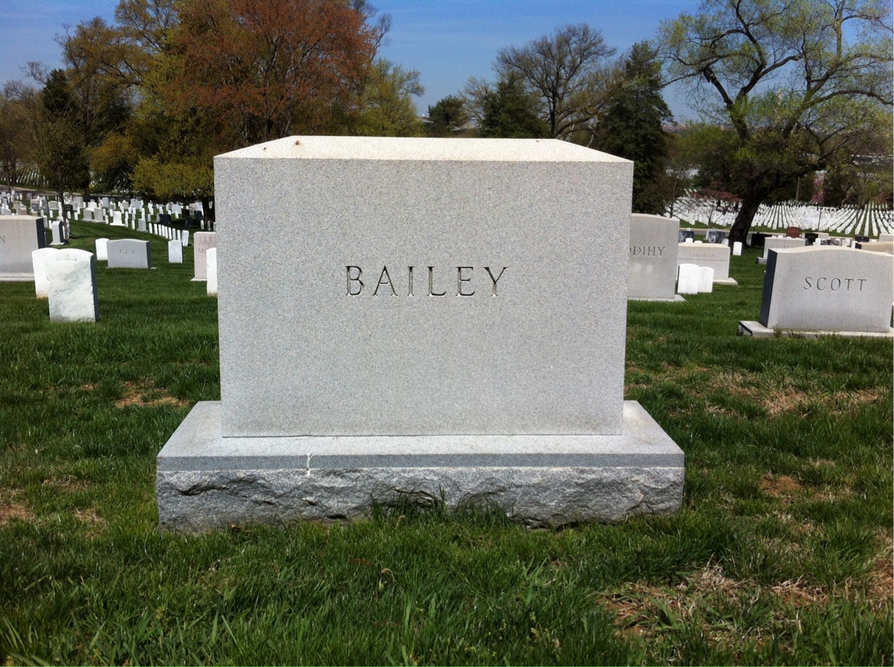Back of headstone — Charles Bailey