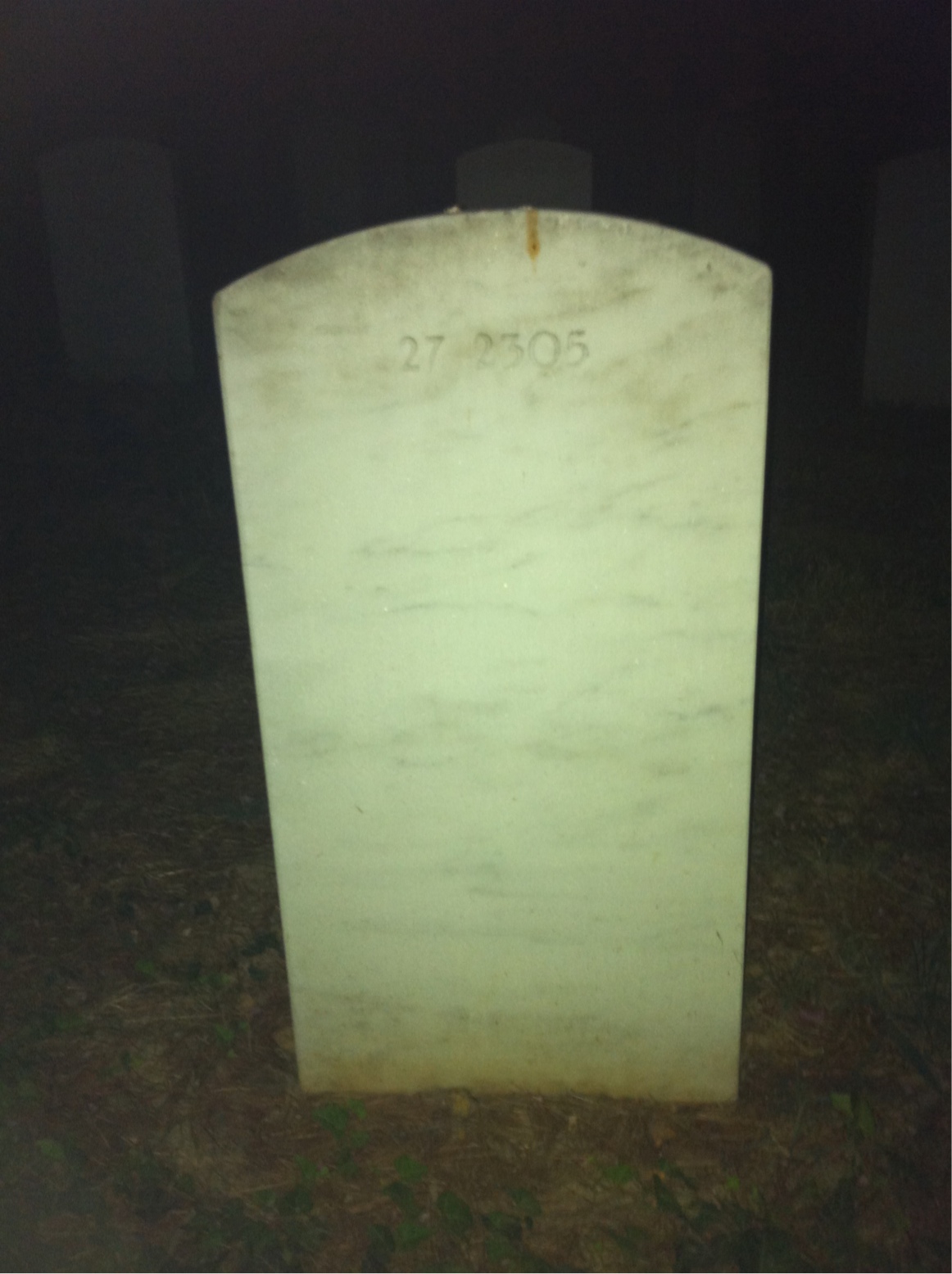 Back of headstone — H Moses