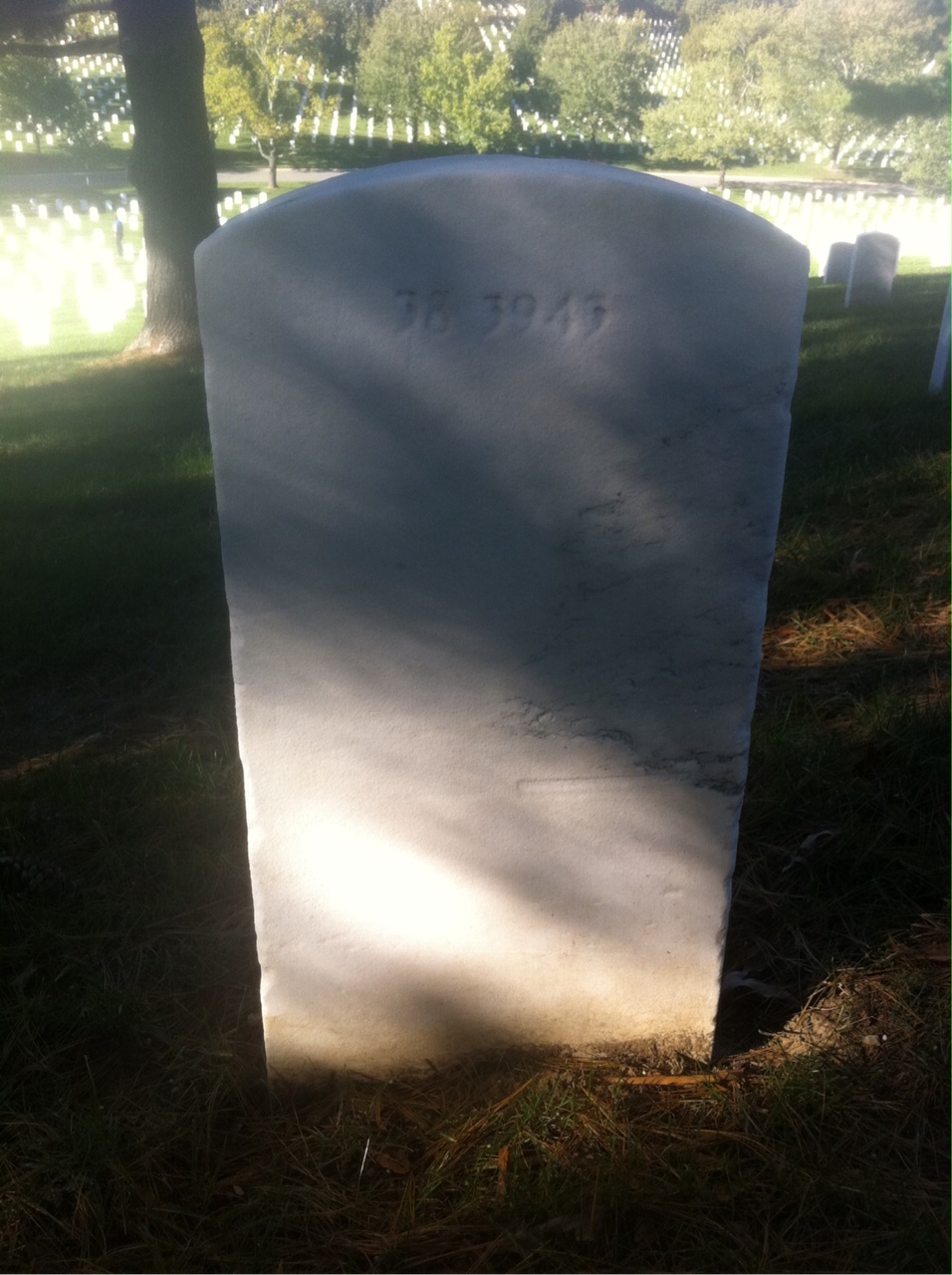 Back of headstone — William Corle