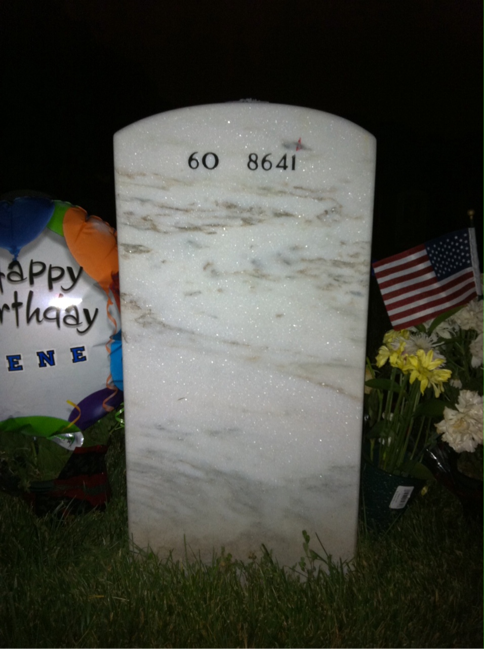 Back of headstone — Gene Lamie