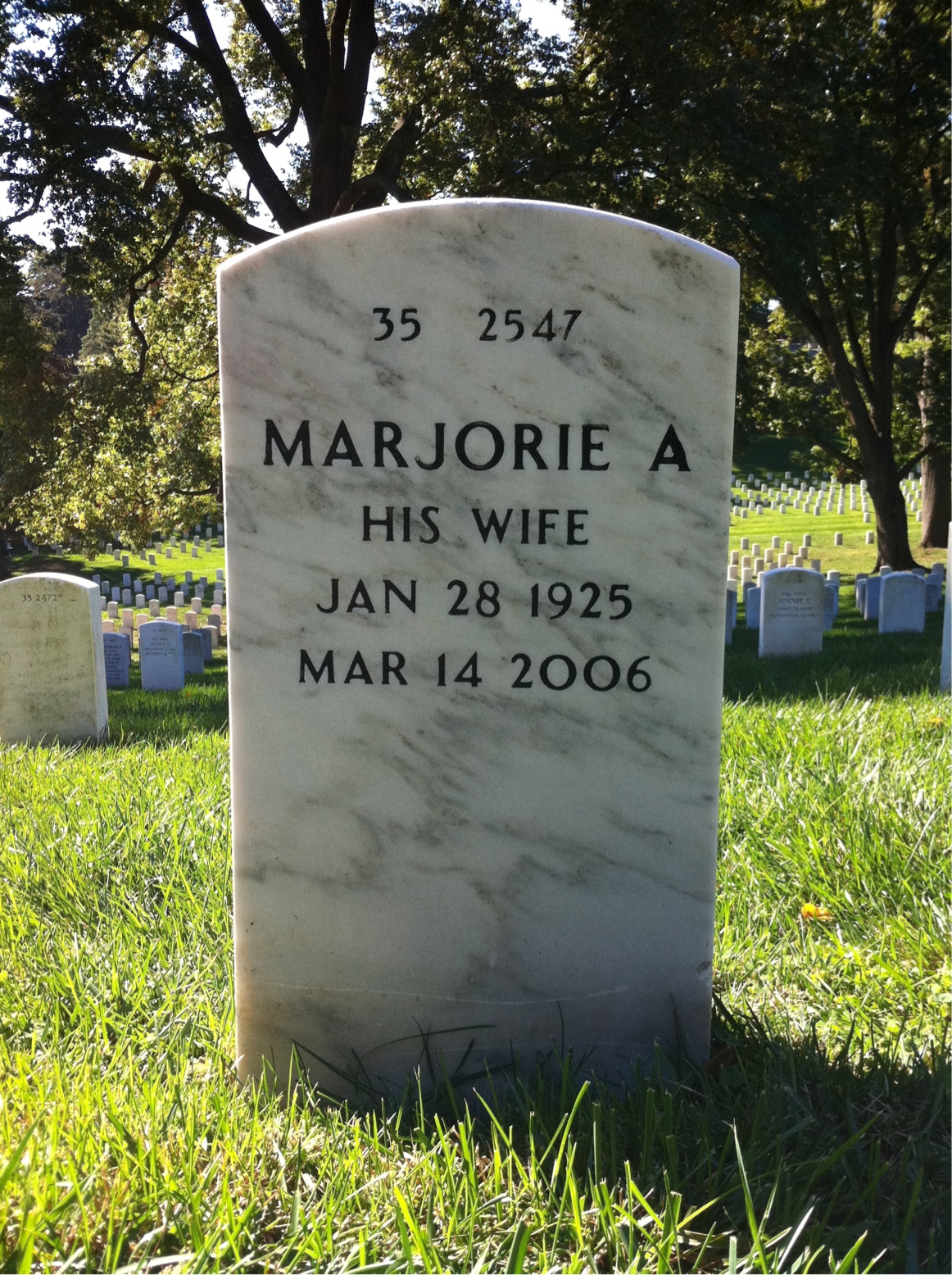 Back of headstone — Clarence Matthews