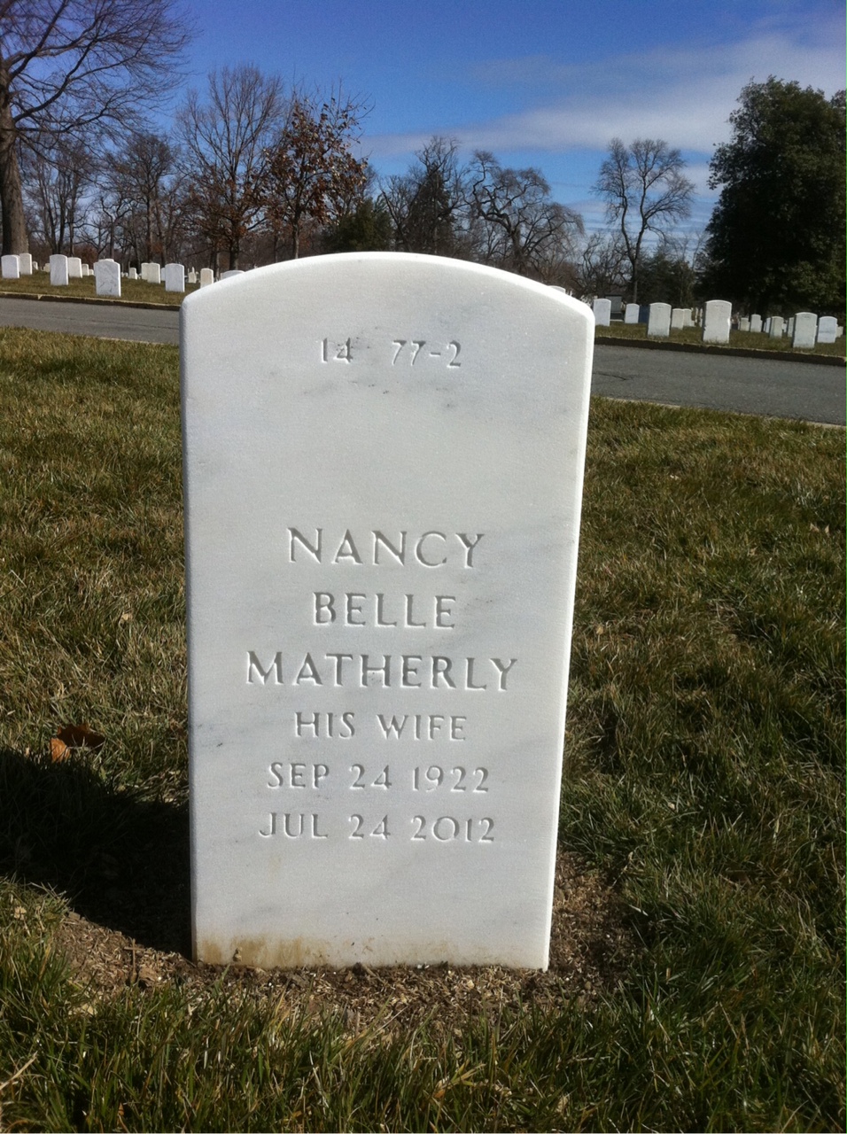 Back of headstone — John Anderson