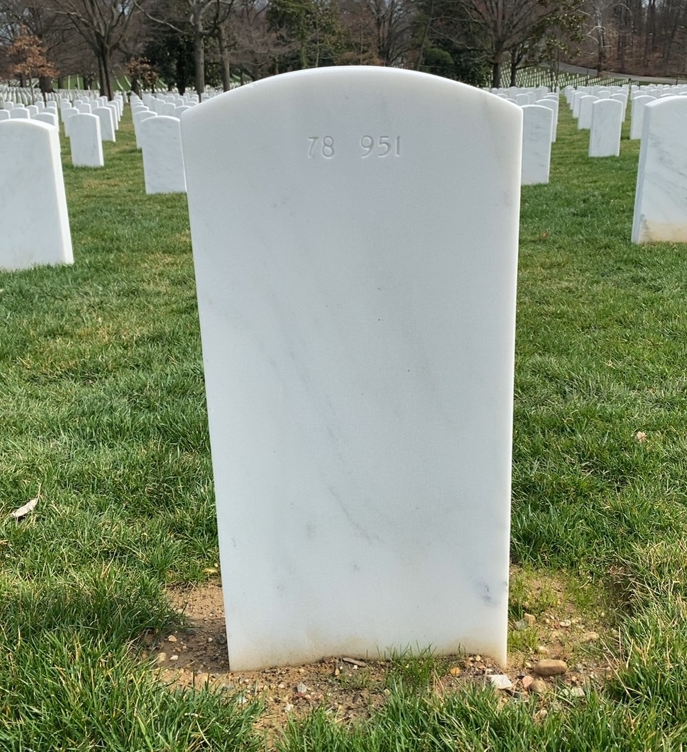Back of headstone — William Robert Dacey