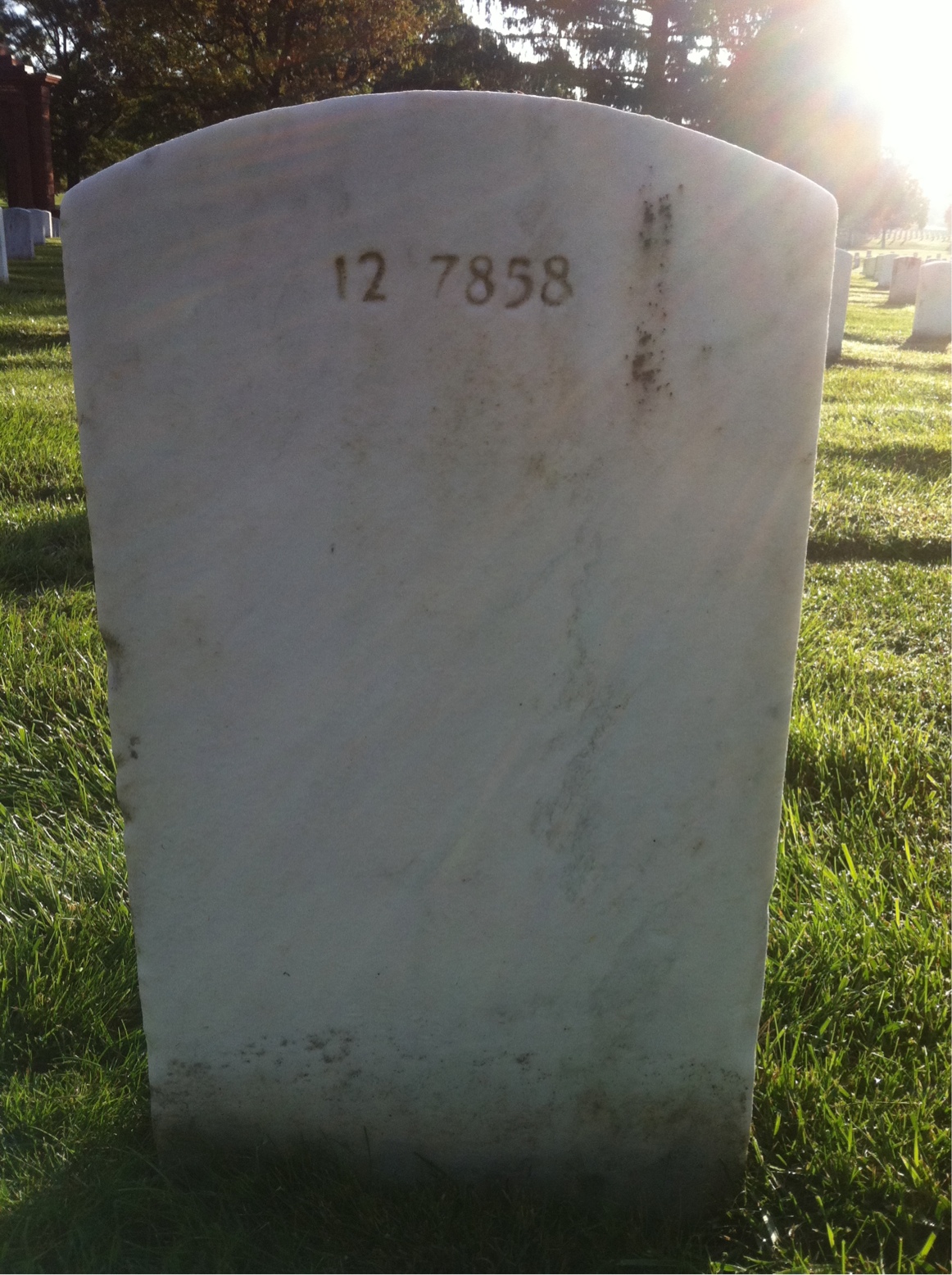 Back of headstone — Milford Ball