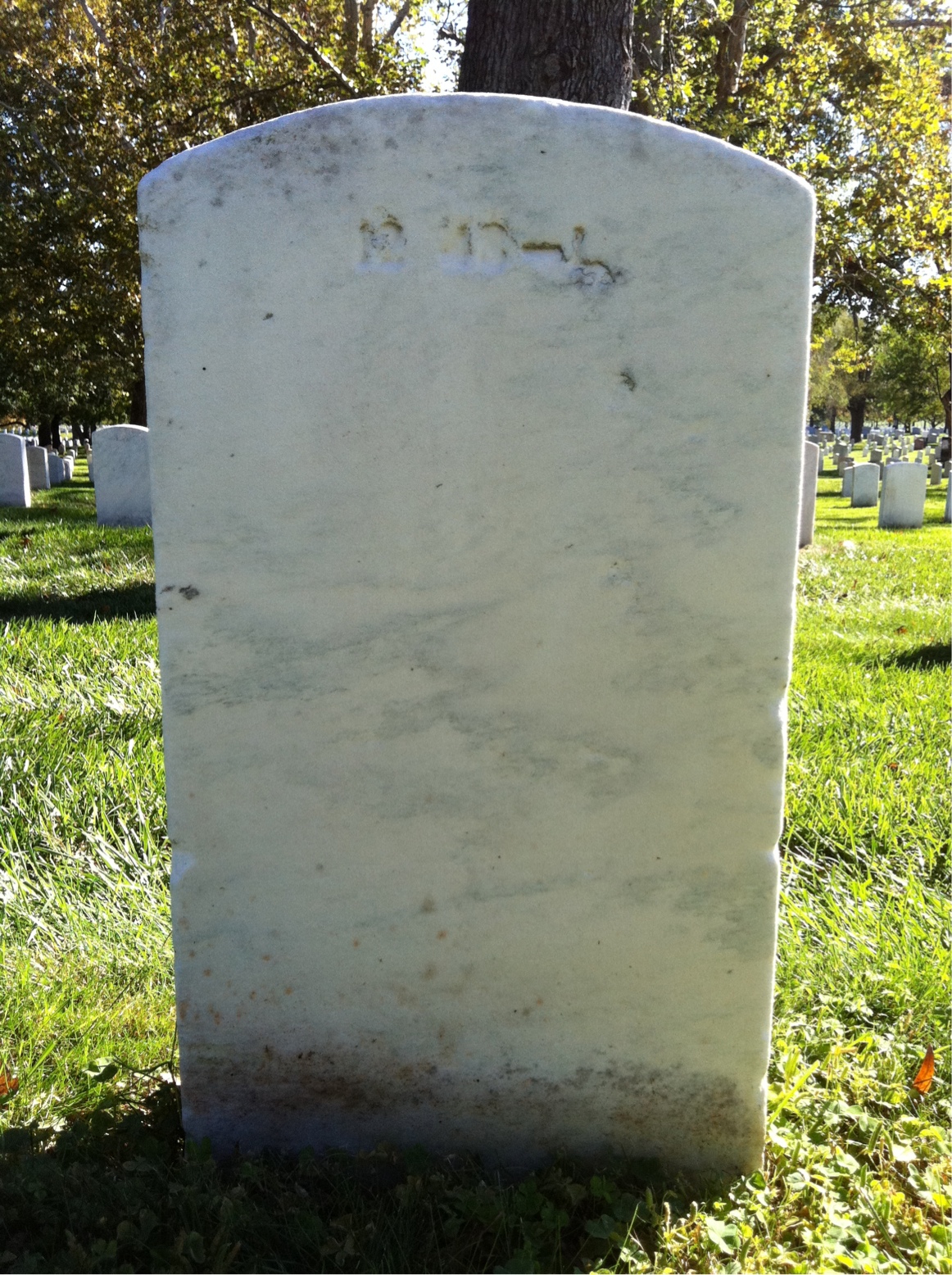 Back of headstone — David Adams