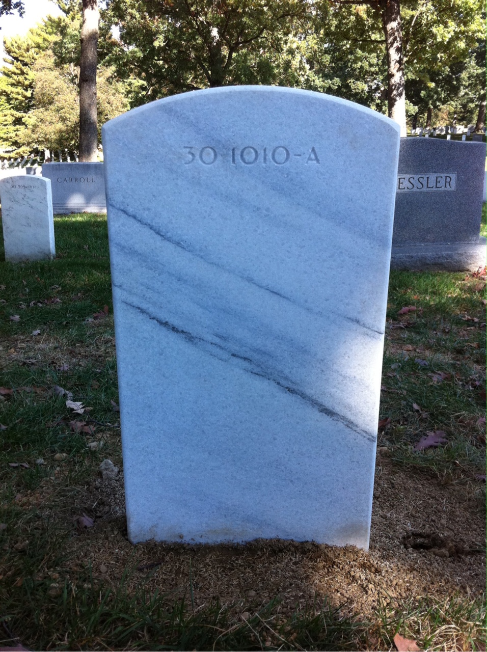 Back of headstone — John E Coleman