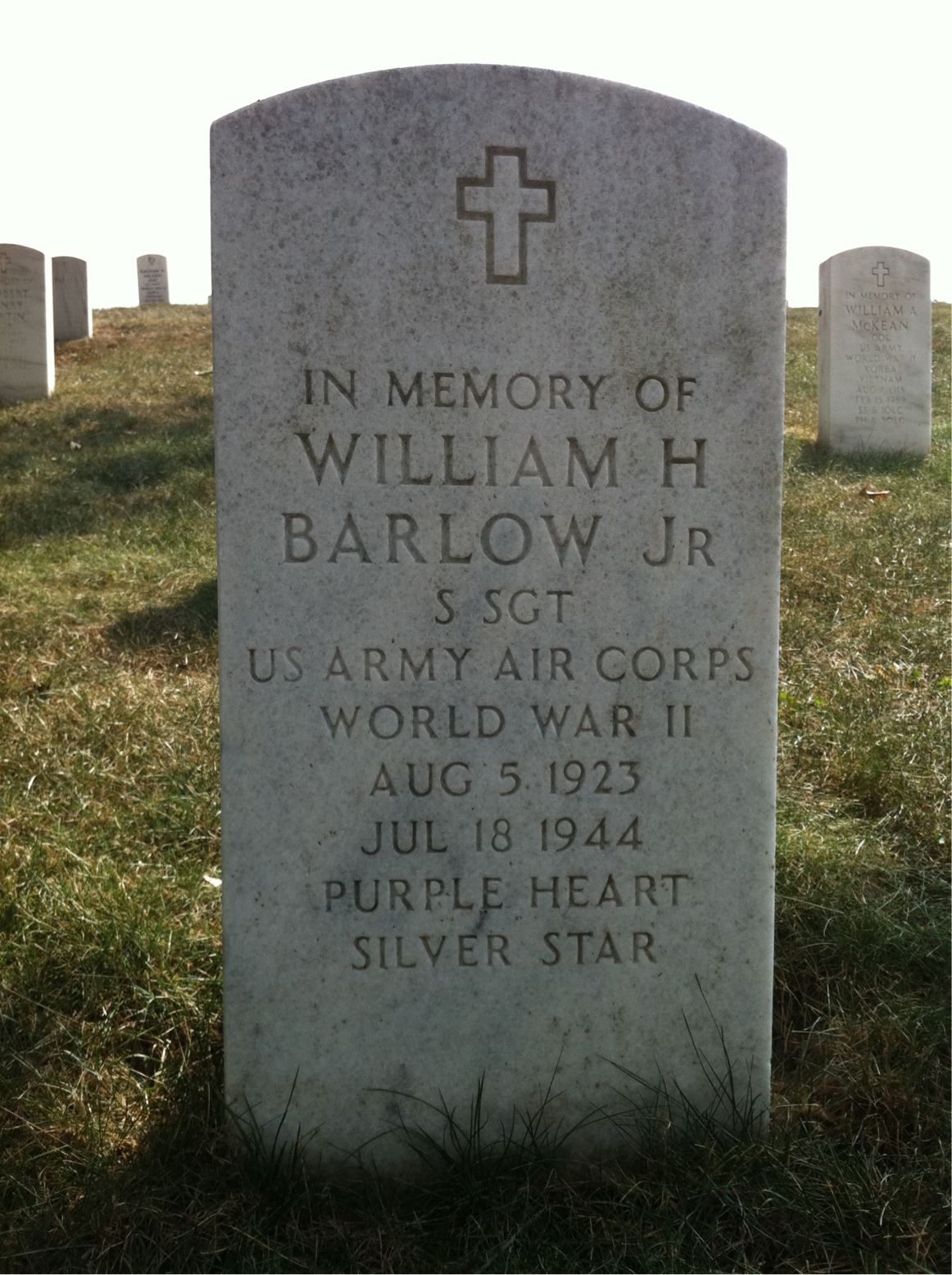 Headstone of William H Barlow Jr.