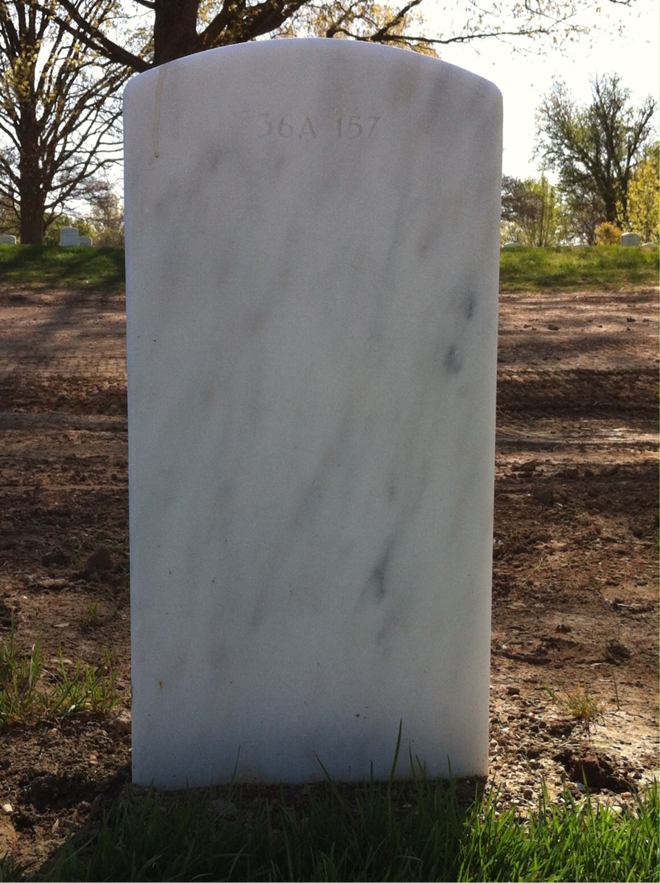 Back of headstone — Roger Alvis