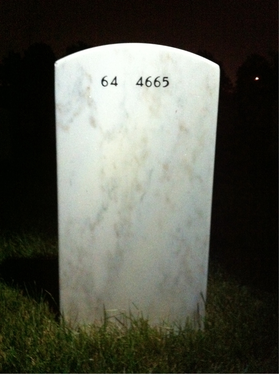 Back of headstone — Daniel Rees