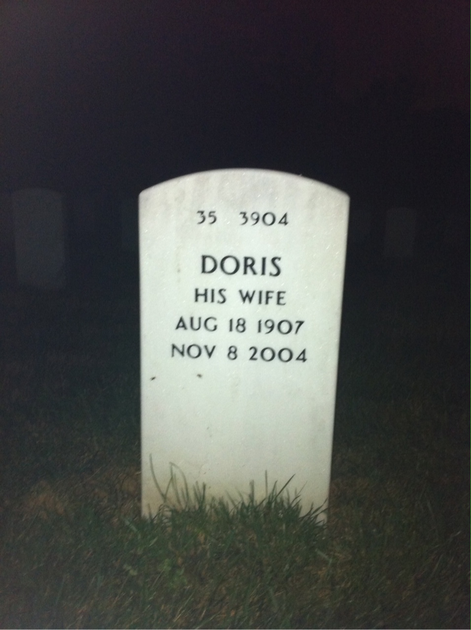 Back of headstone — Demaurice Moses