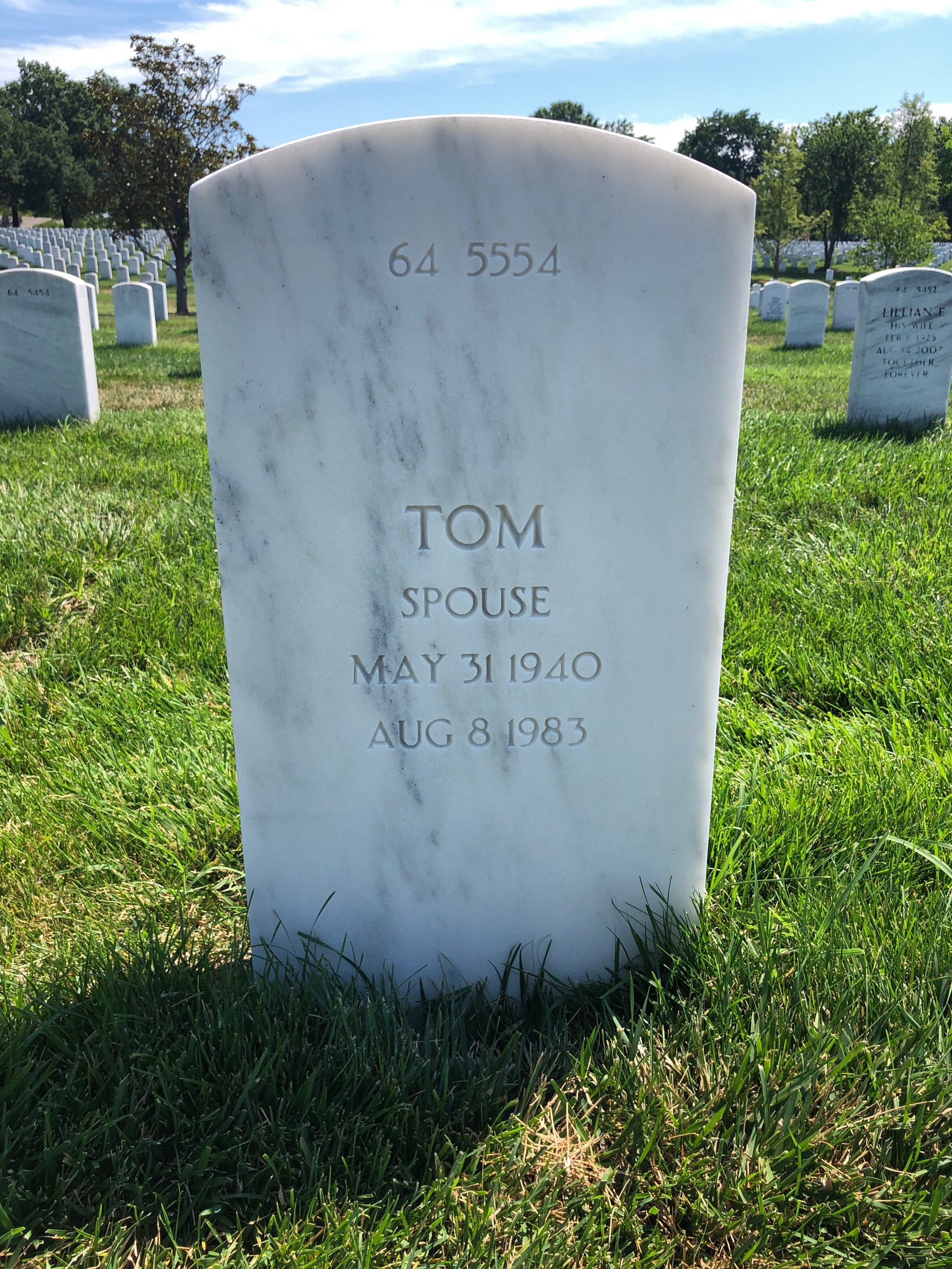 Back of headstone — Alvin Moore