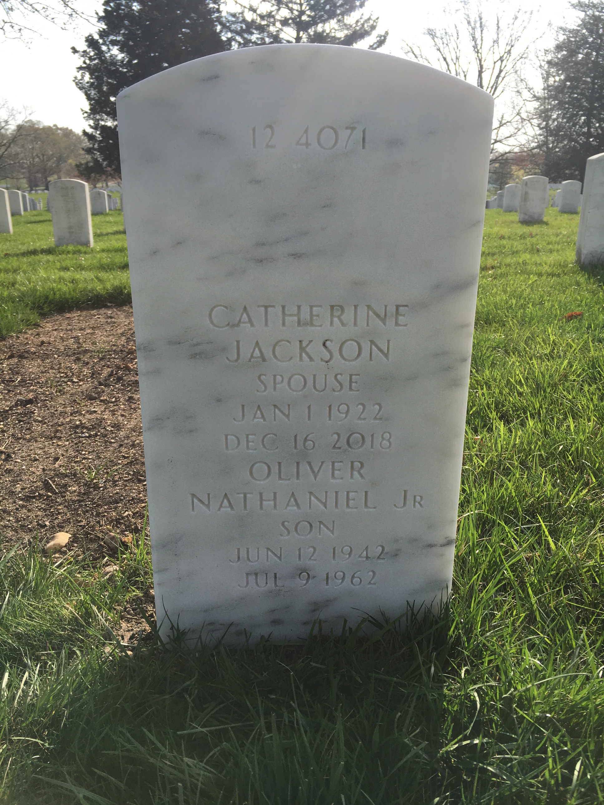Back of headstone — Oliver Armstead