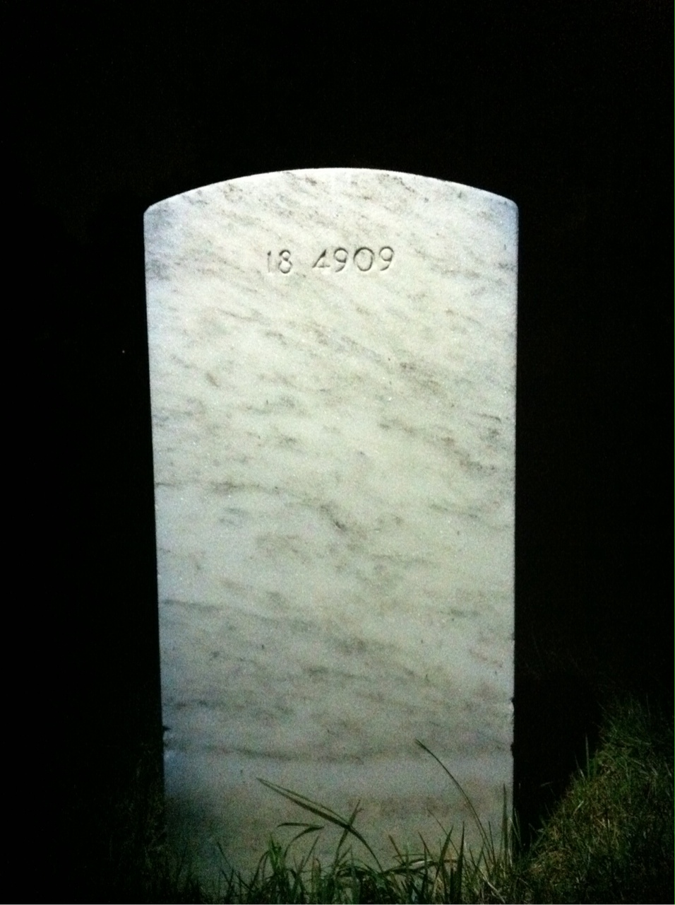 Back of headstone — Salvadore Milana