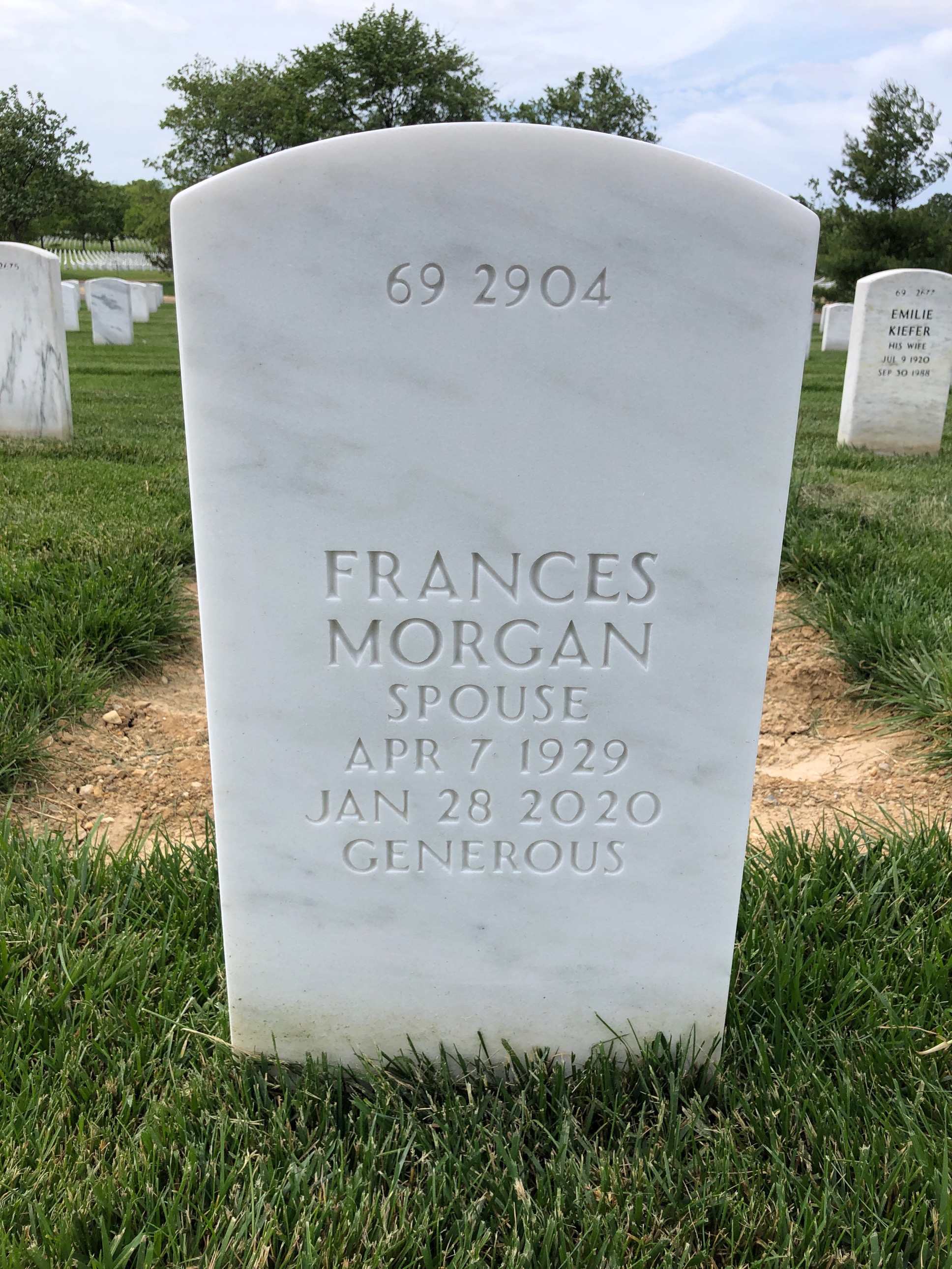 Back of headstone — William Richards