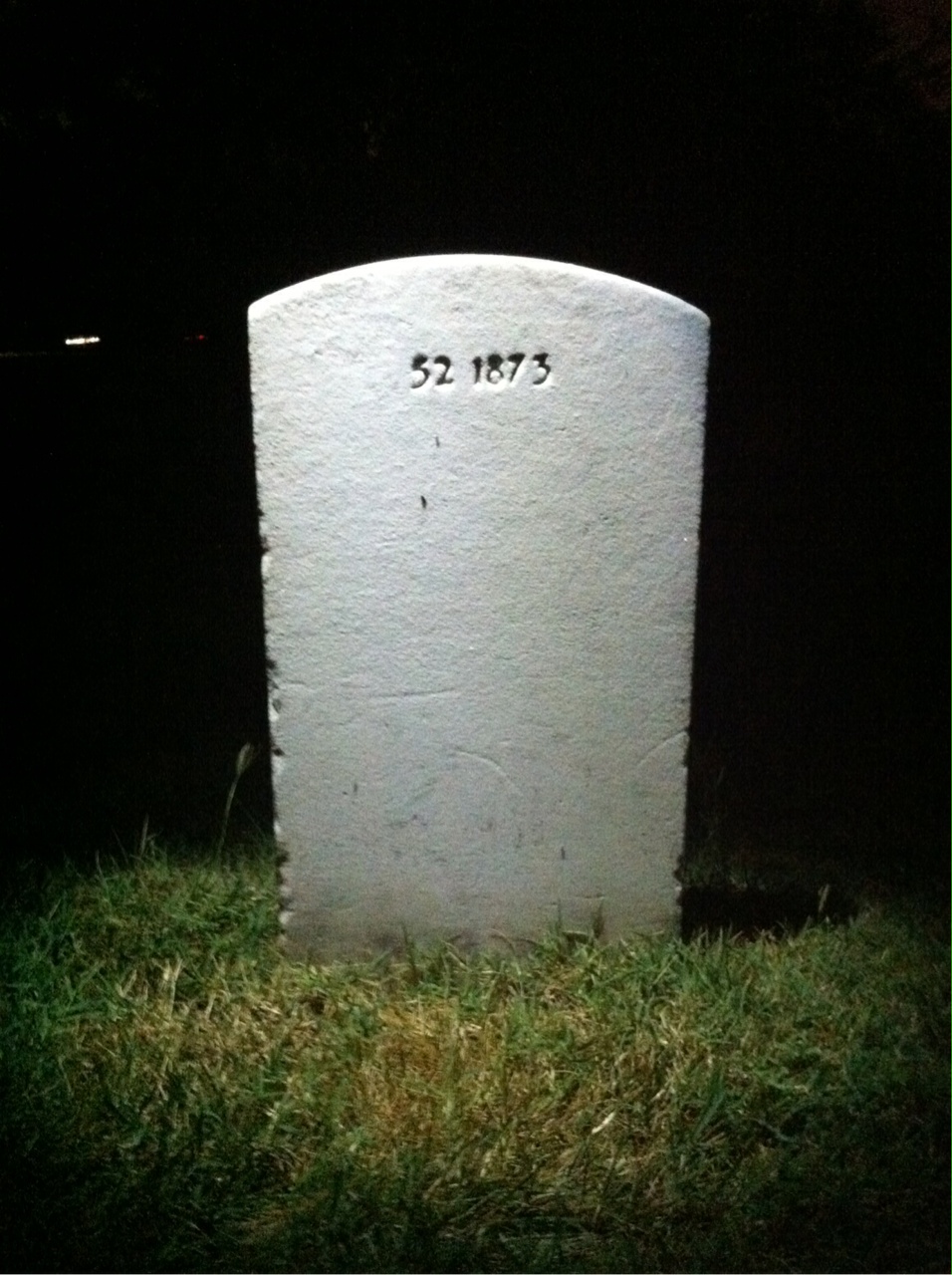 Back of headstone — John Arthur