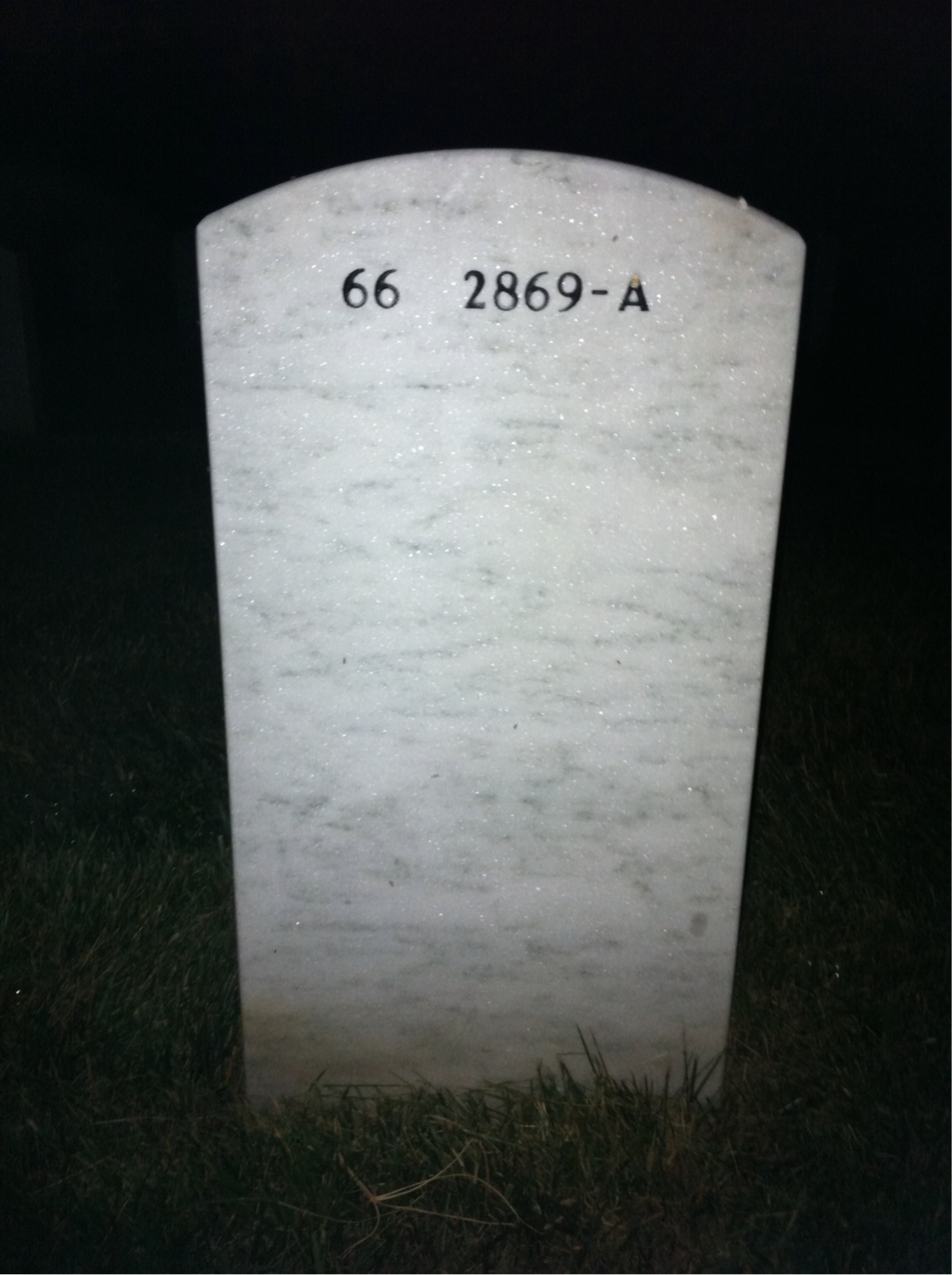 Back of headstone — Francis Eargle