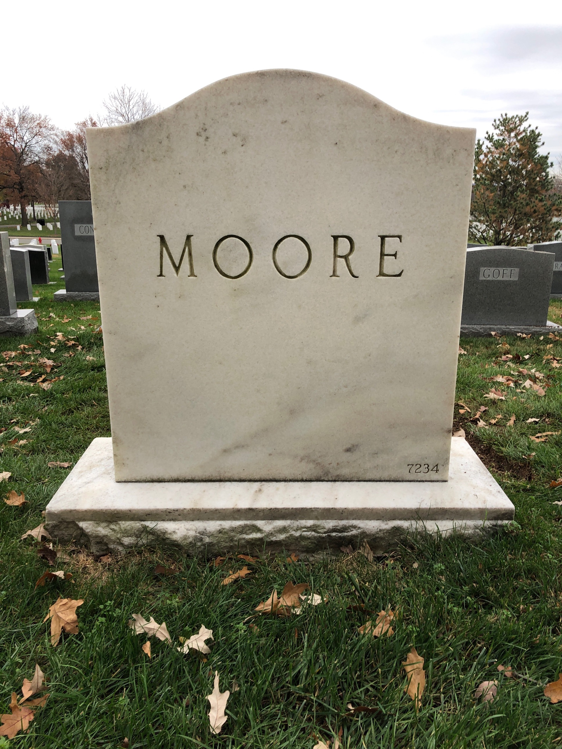 Back of headstone — Clayton Moore