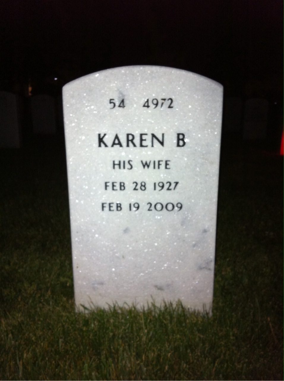 Back of headstone — Robert Kanak