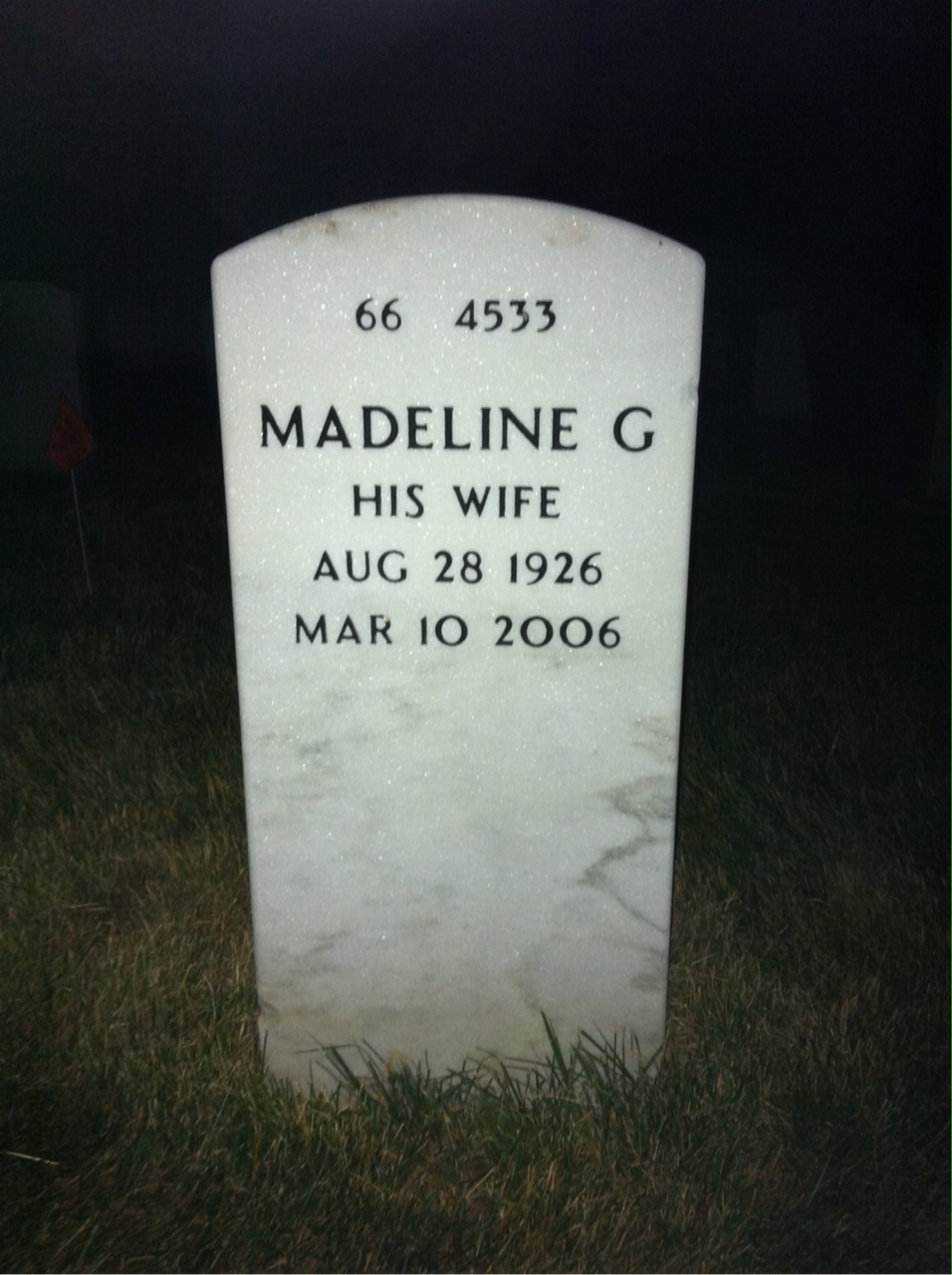 Back of headstone — John Bradshaw