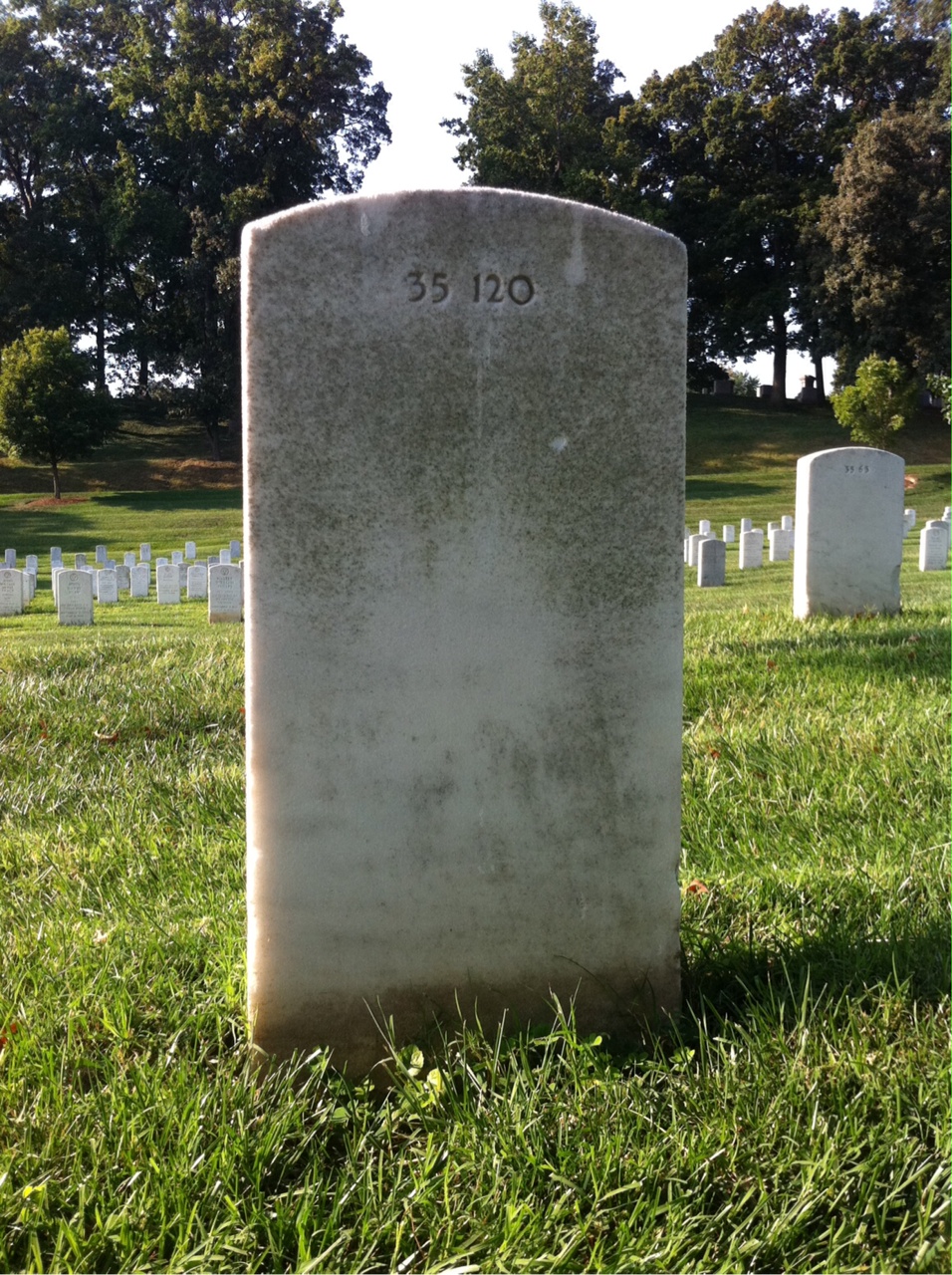 Back of headstone — Robert Moroney