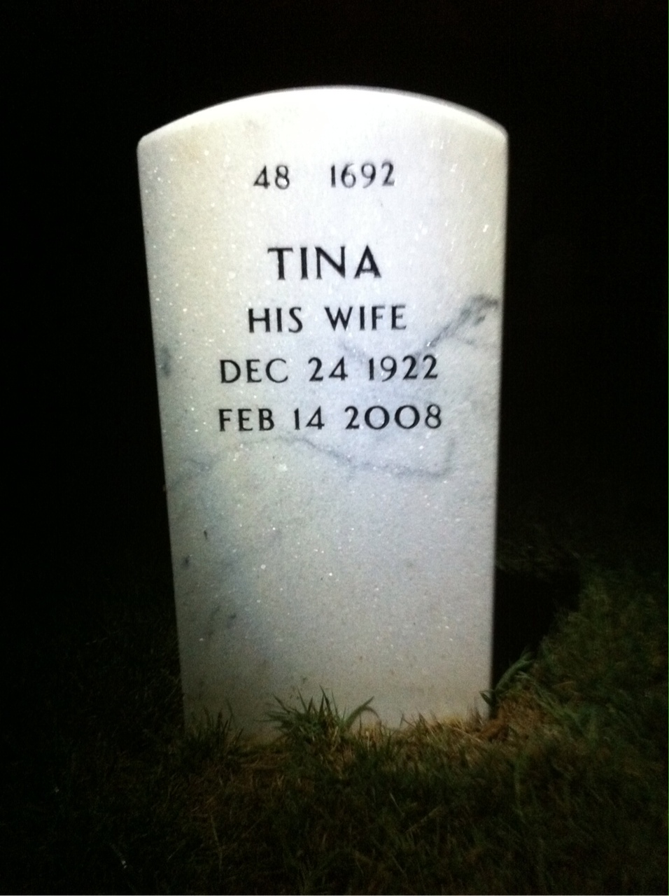 Back of headstone — Frank Dinapoli