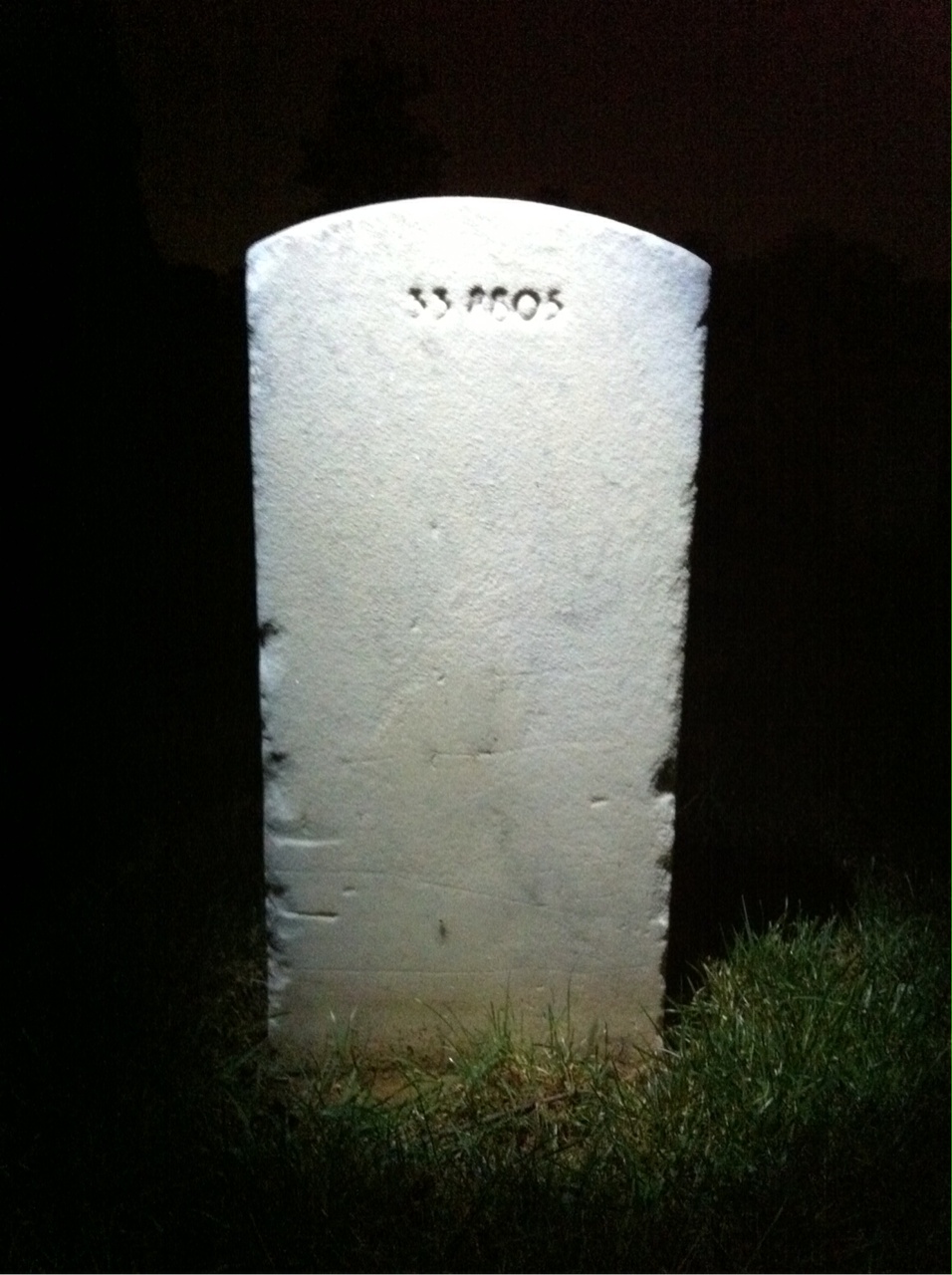 Back of headstone — Fred Morgan