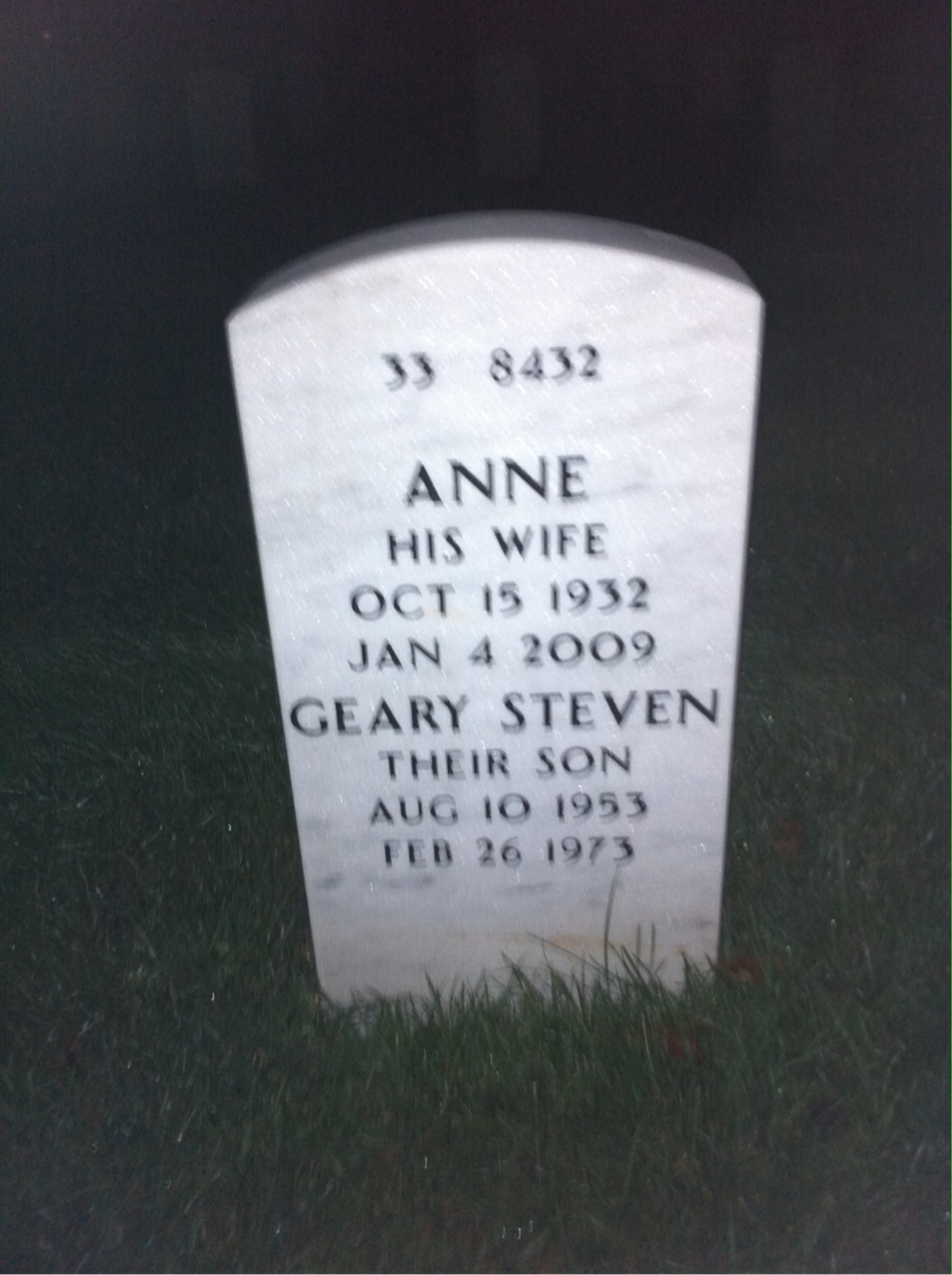 Back of headstone — Edwin Willie