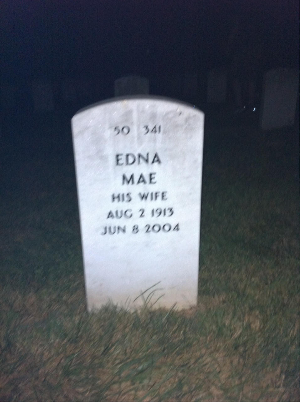 Back of headstone — Harry Brewer