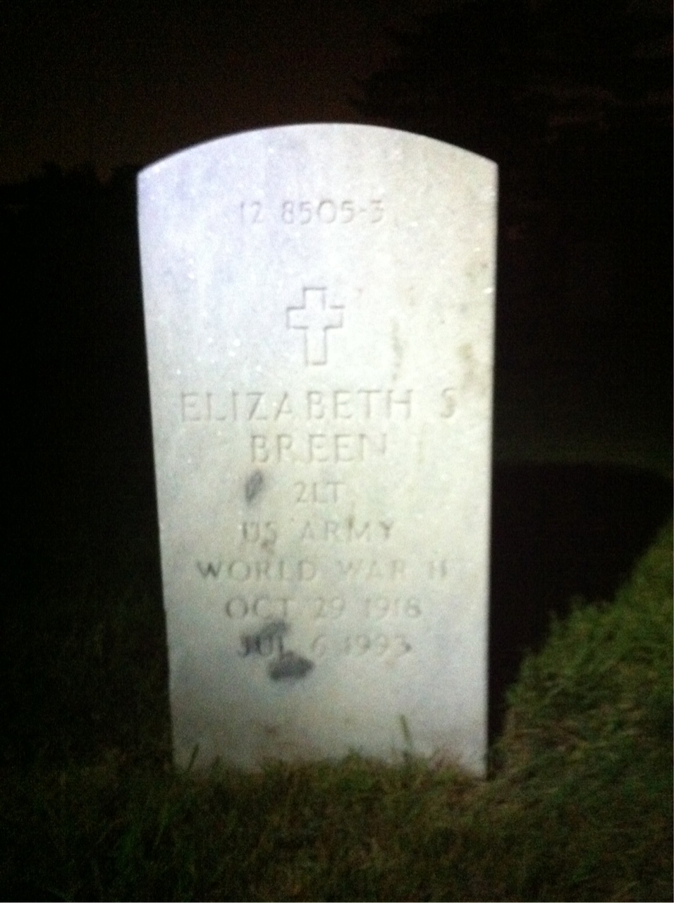 Back of headstone — Harold Breen