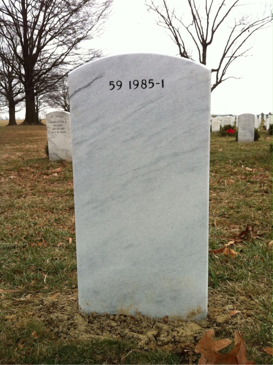 Back of headstone — Robert Clifford Burgess