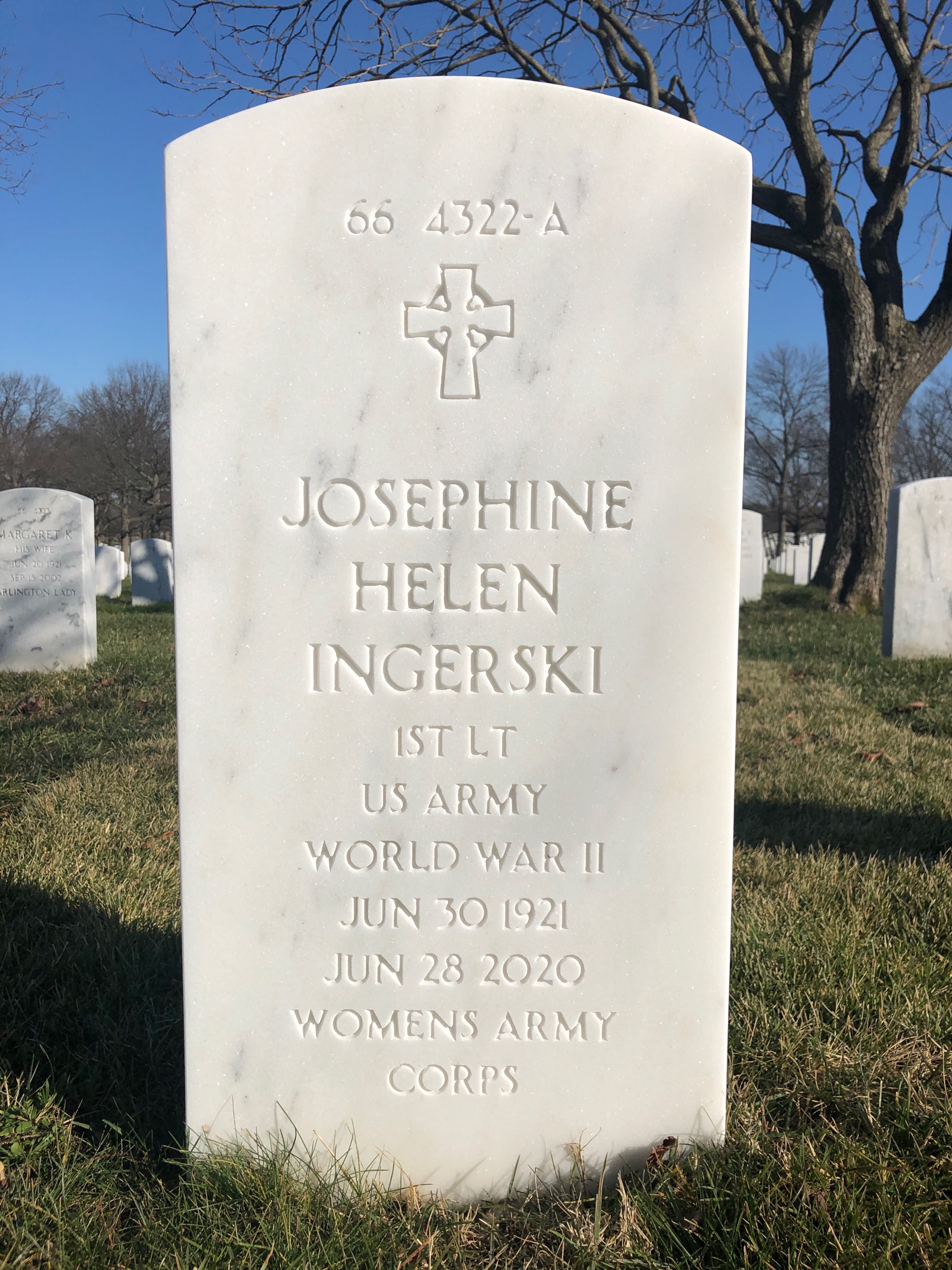 Back of headstone — Jerome Ingerski