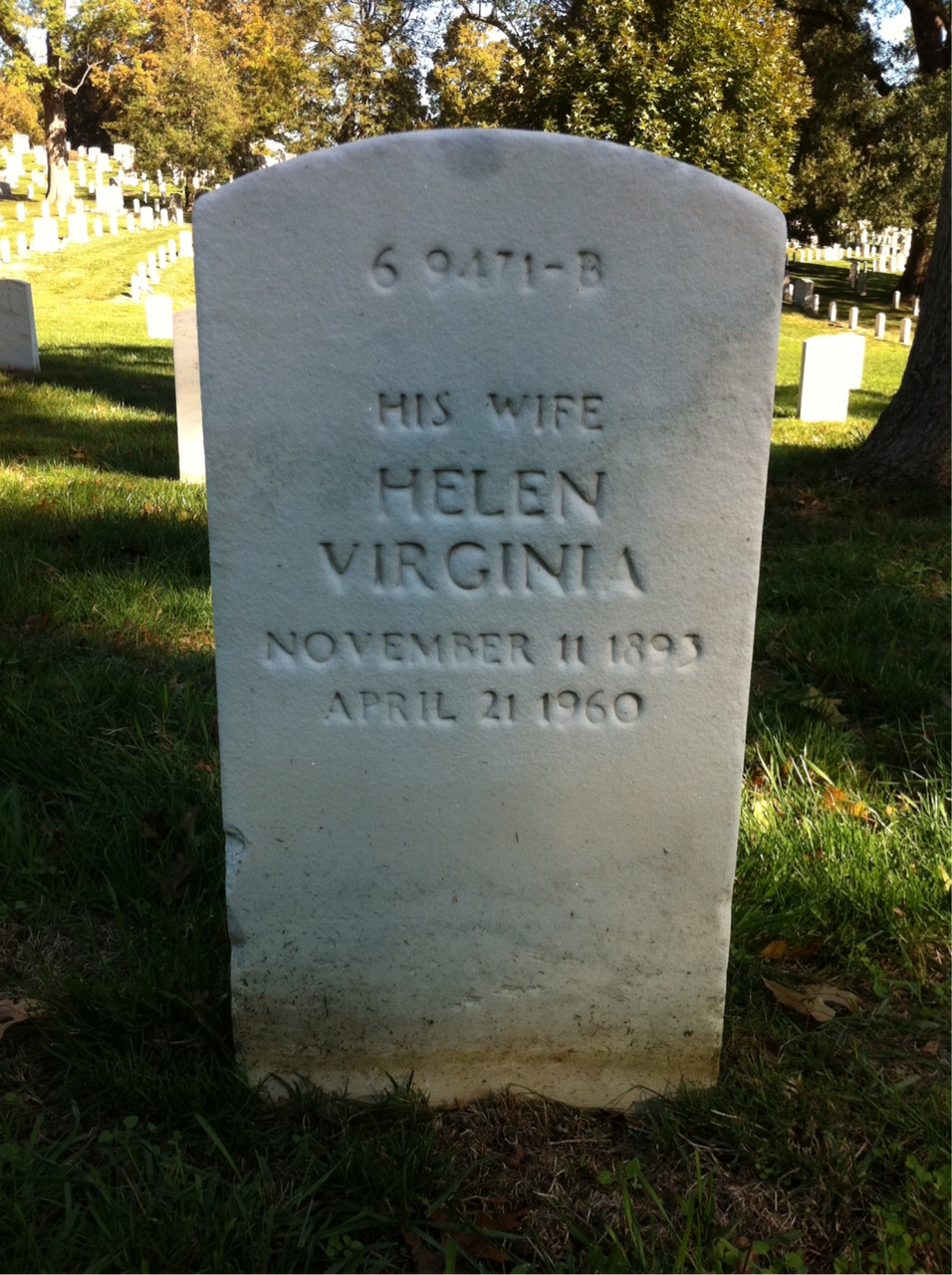 Back of headstone — William H Wilson