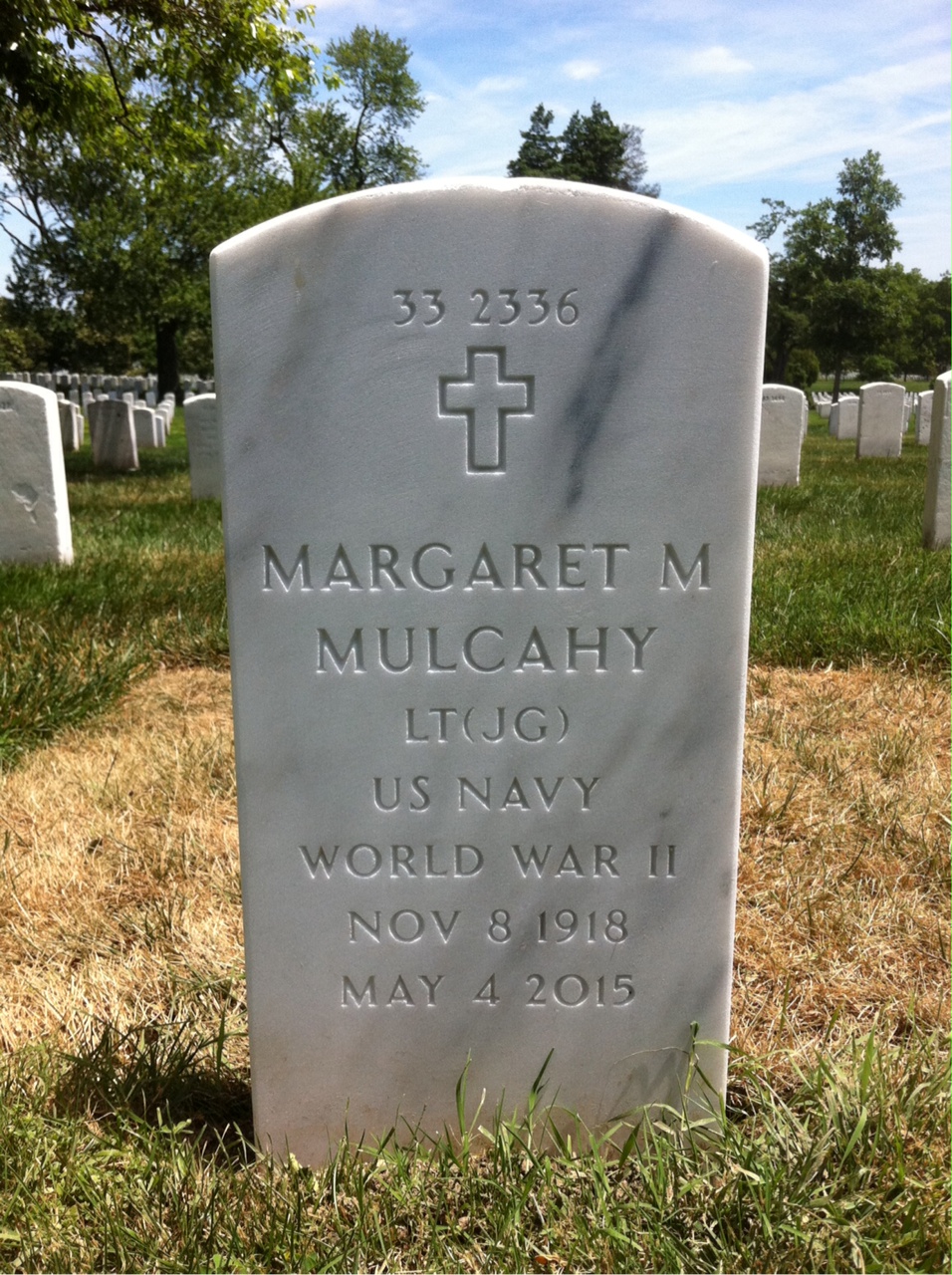 Back of headstone — Francis Mulcahy