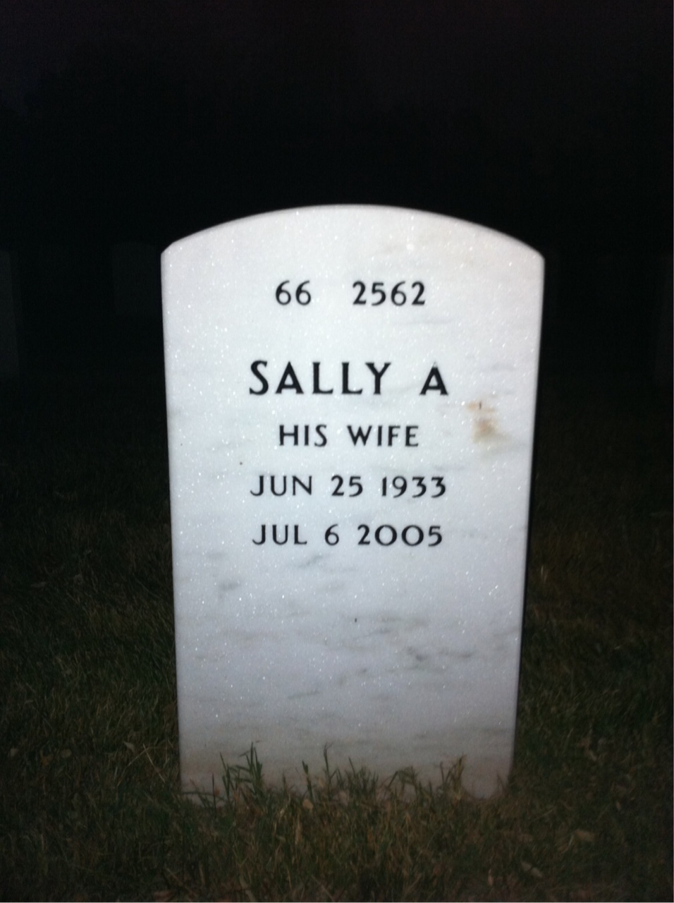 Back of headstone — Albert Verstreet