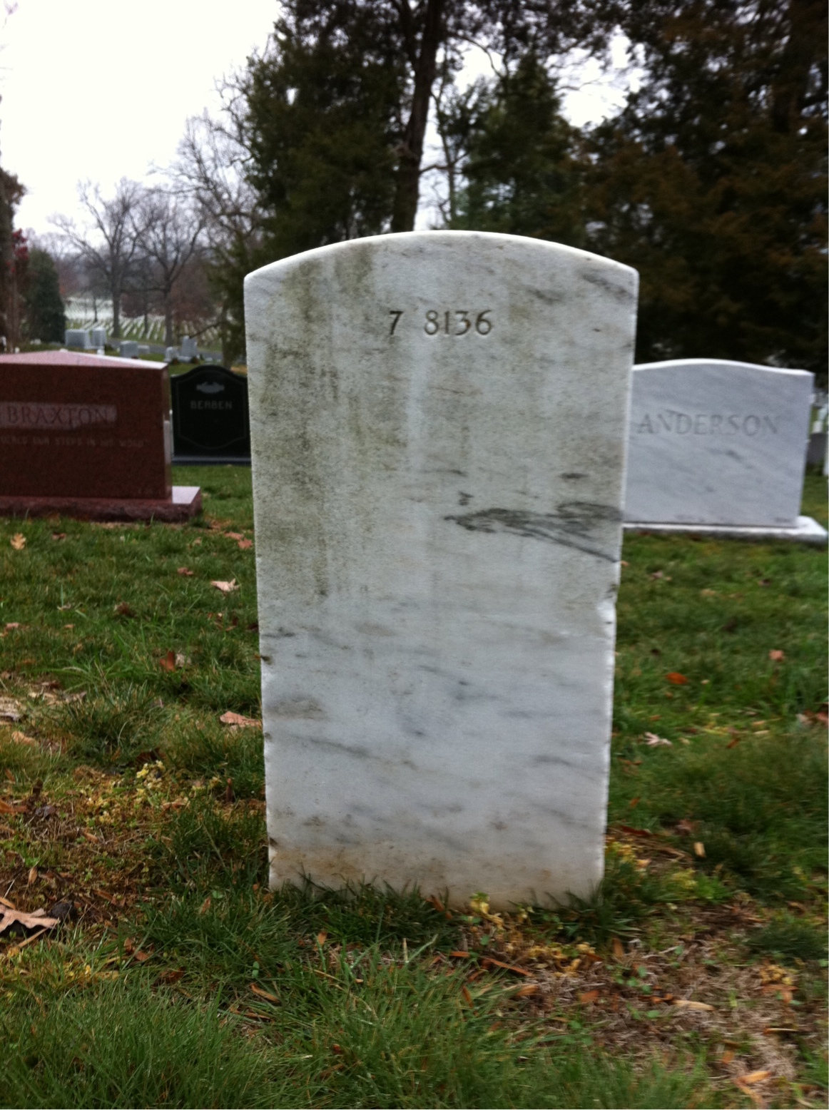 Back of headstone — Angela Andrues