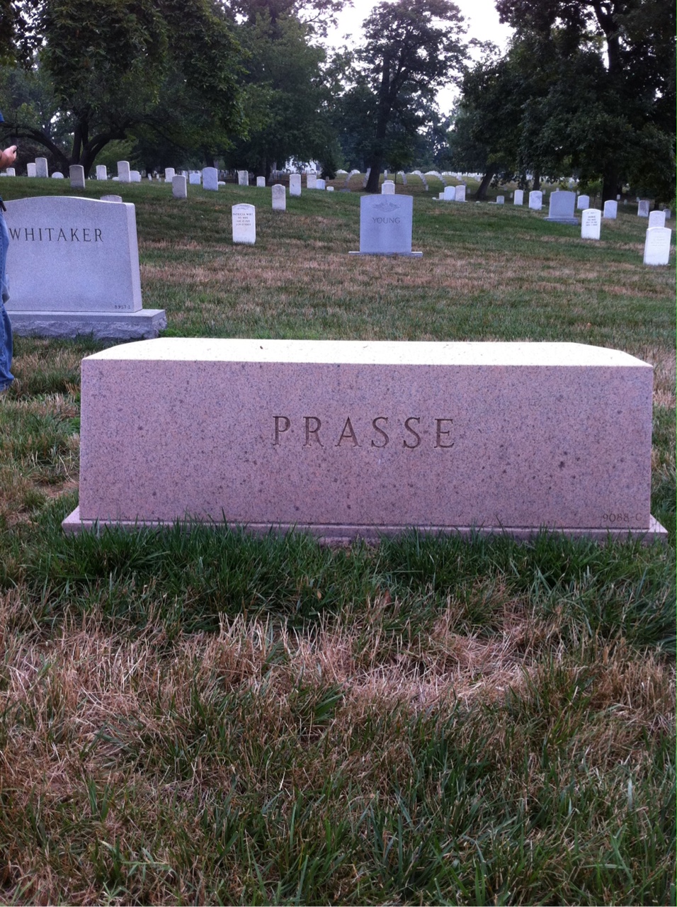Back of headstone — Frederick C Prasse