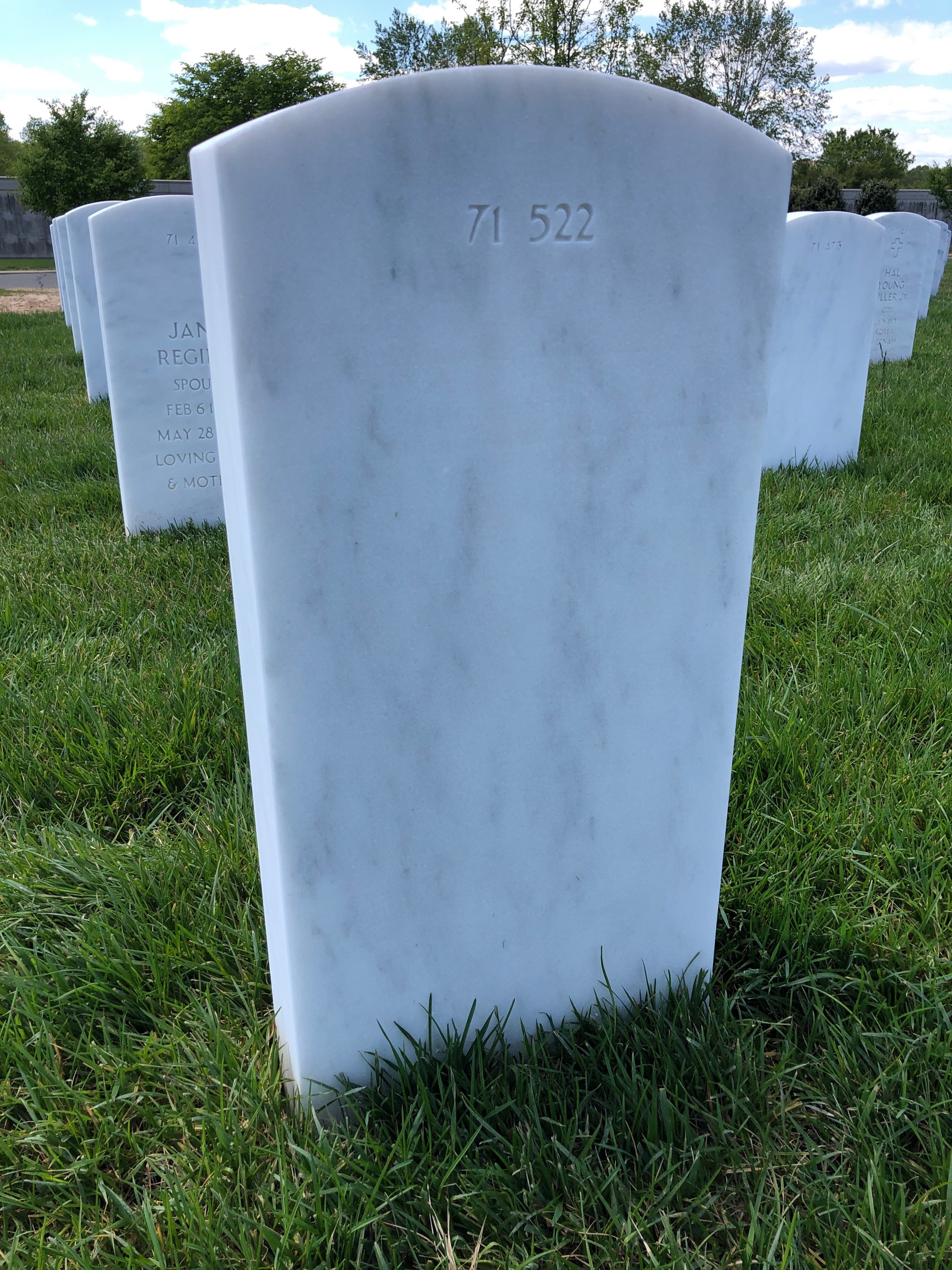 Back of headstone — Tommy Bowen Tompkins