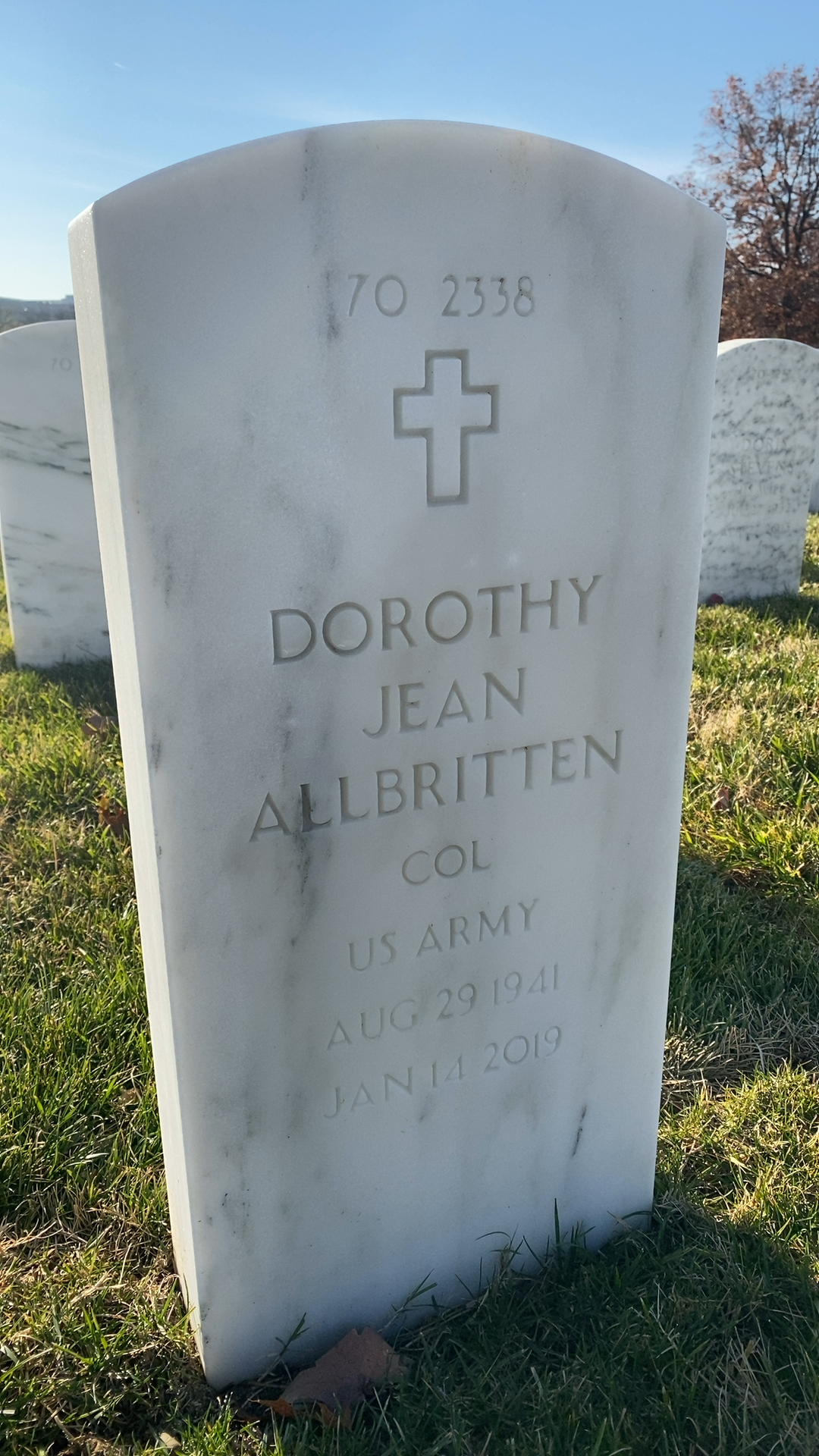 Back of headstone — William Allbritten