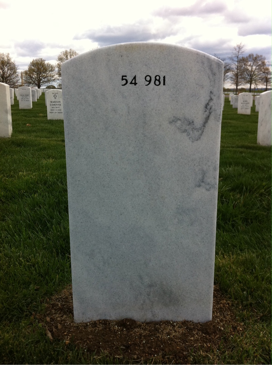 Back of headstone — Raymond Powell