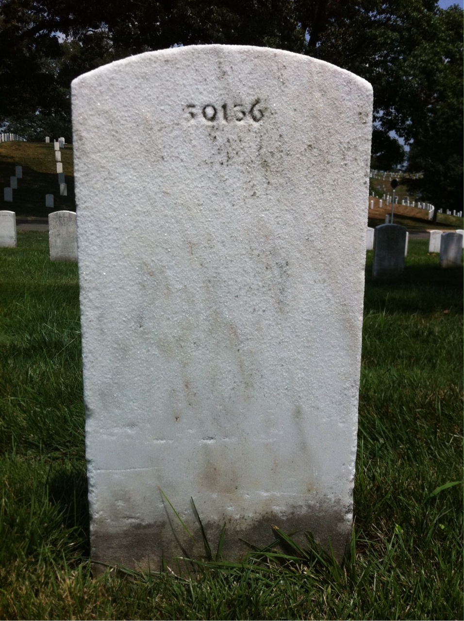 Back of headstone — James Moran